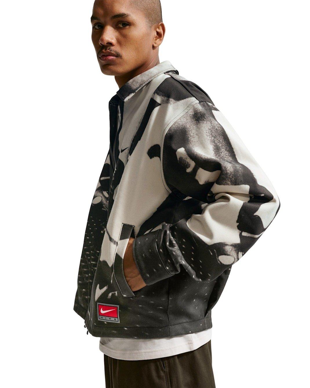 Nike Men's Life Field Sports Jacket -Black/White - BLACK/WHITE Thumbnail View 3