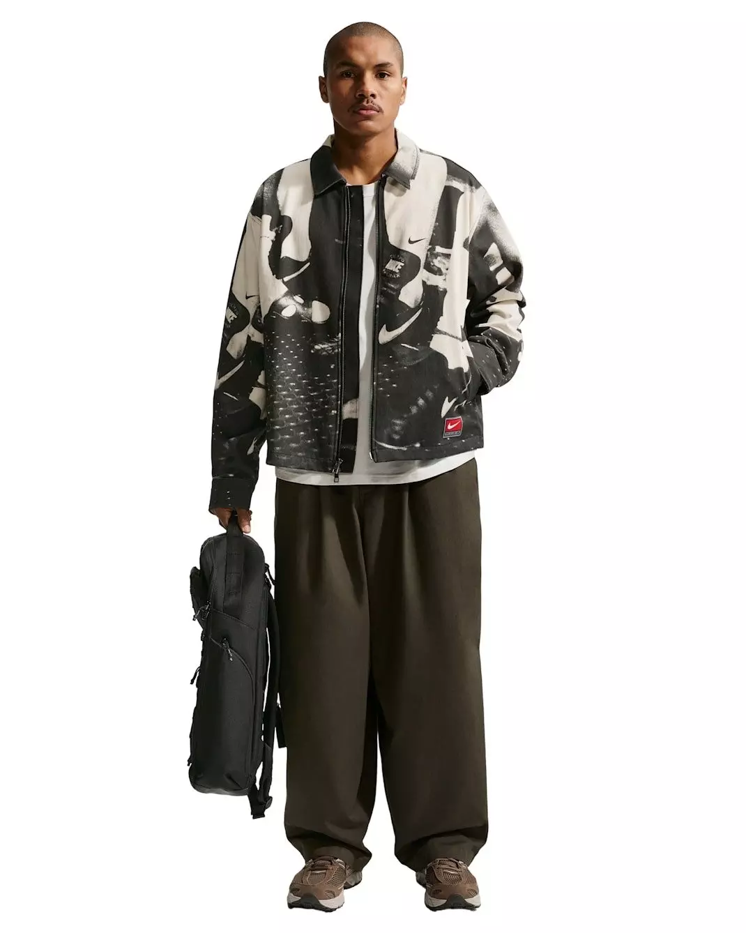 Nike Men's Life Field Sports Jacket - Black/White - BLACK/WHITE