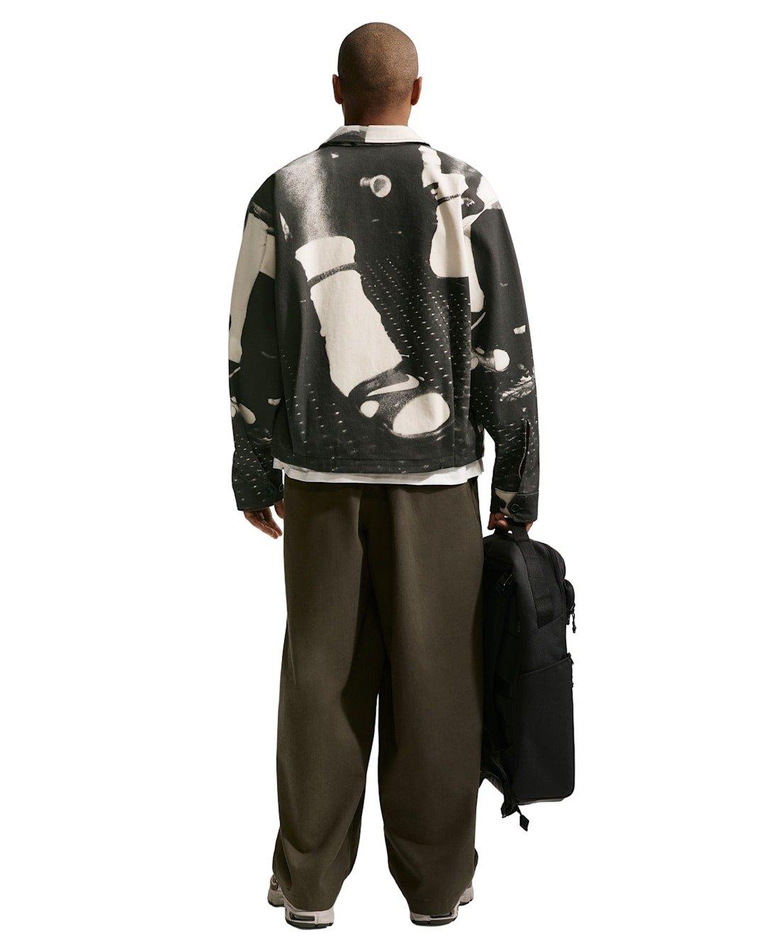 Nike Men's Life Field Sports Jacket -Black/White - BLACK/WHITE Thumbnail View 6