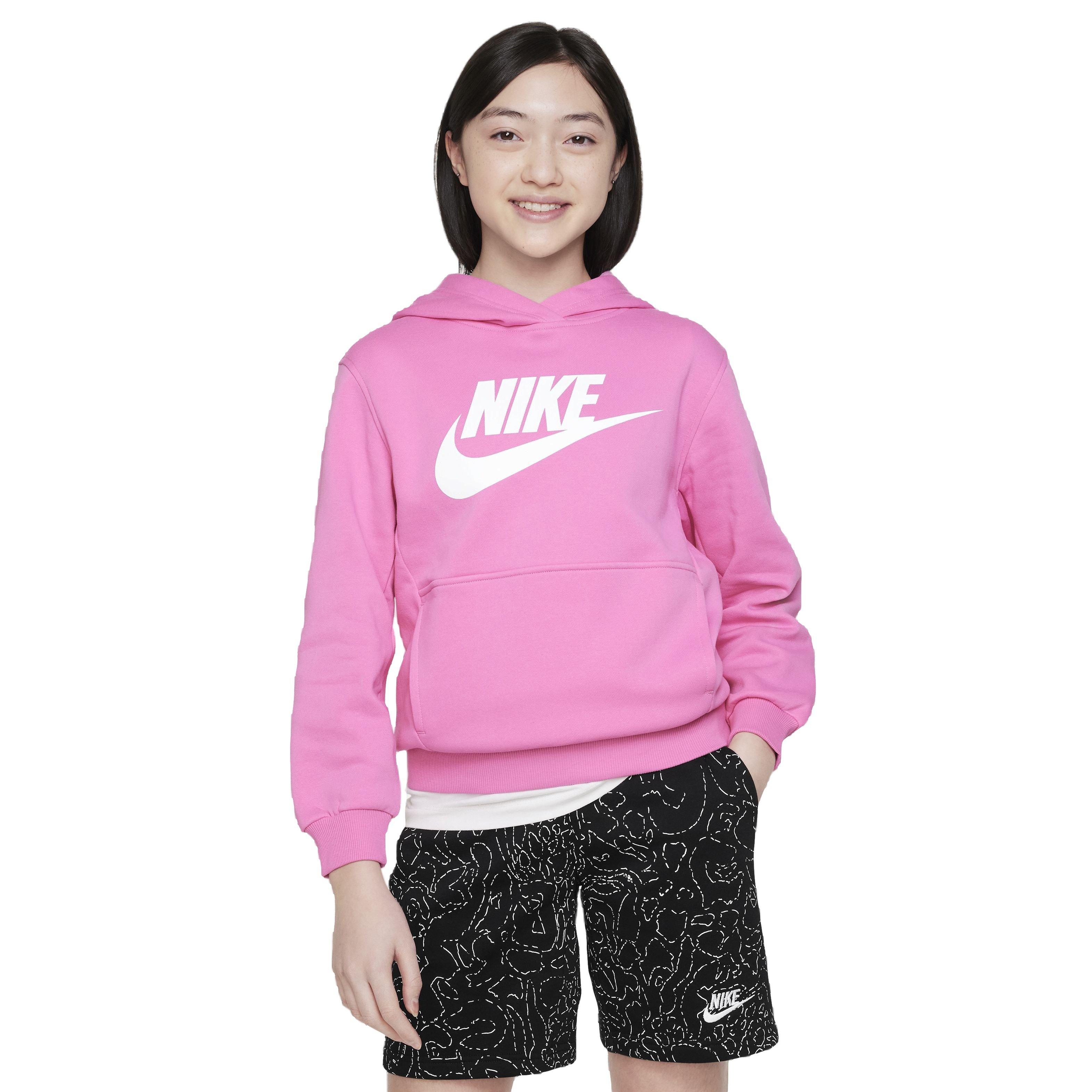 Nike Big Kids' Sportswear Club Fleece HBR Hoodie -Pink - PINK Thumbnail View 1