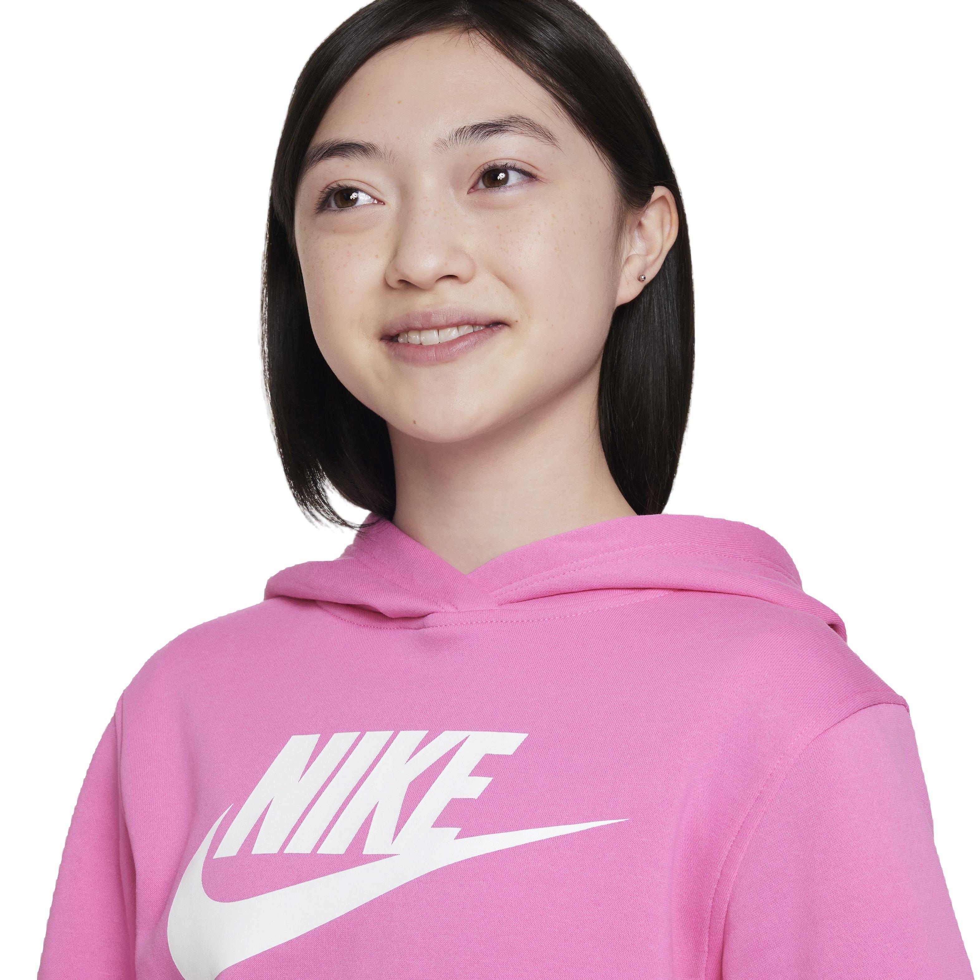 Nike Big Kids' Sportswear Club Fleece HBR Hoodie -Pink - PINK Thumbnail View 3