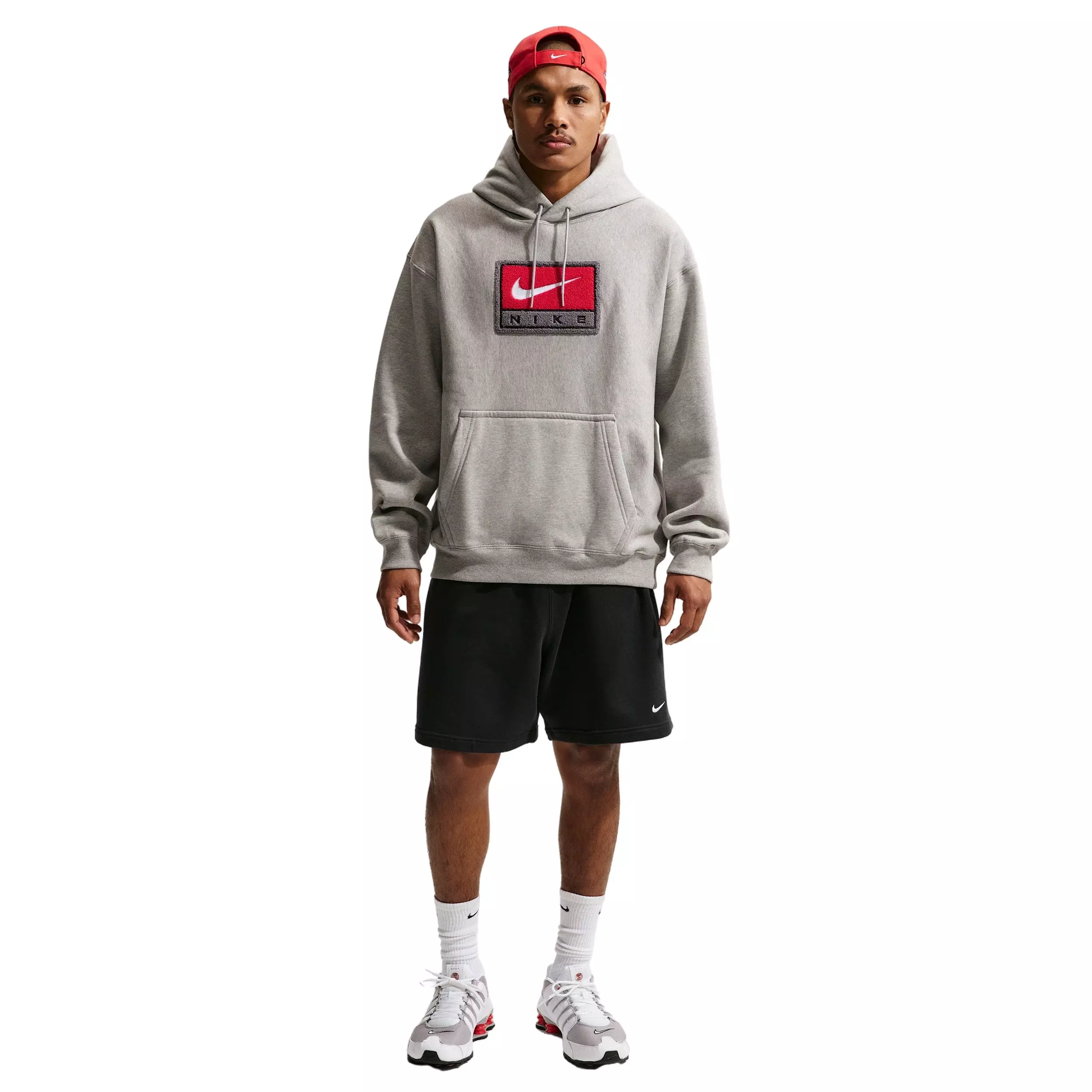 Nike Men's Solo Swoosh Fleece Pullover Hoodie - GREY