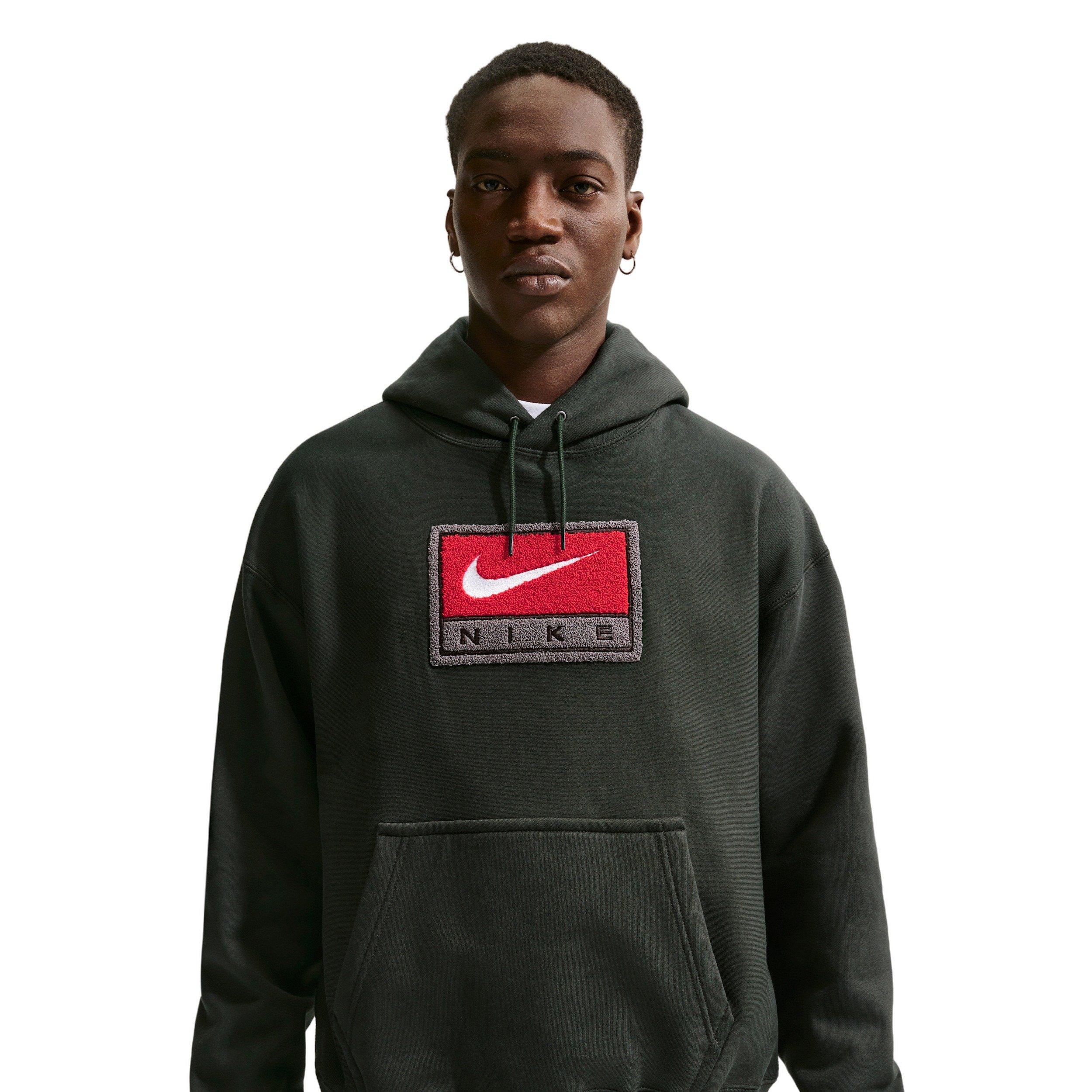 Nike Men's Solo Swoosh Life Fleece Pullover Hoodie - BLACK SPRUCE Thumbnail View 1