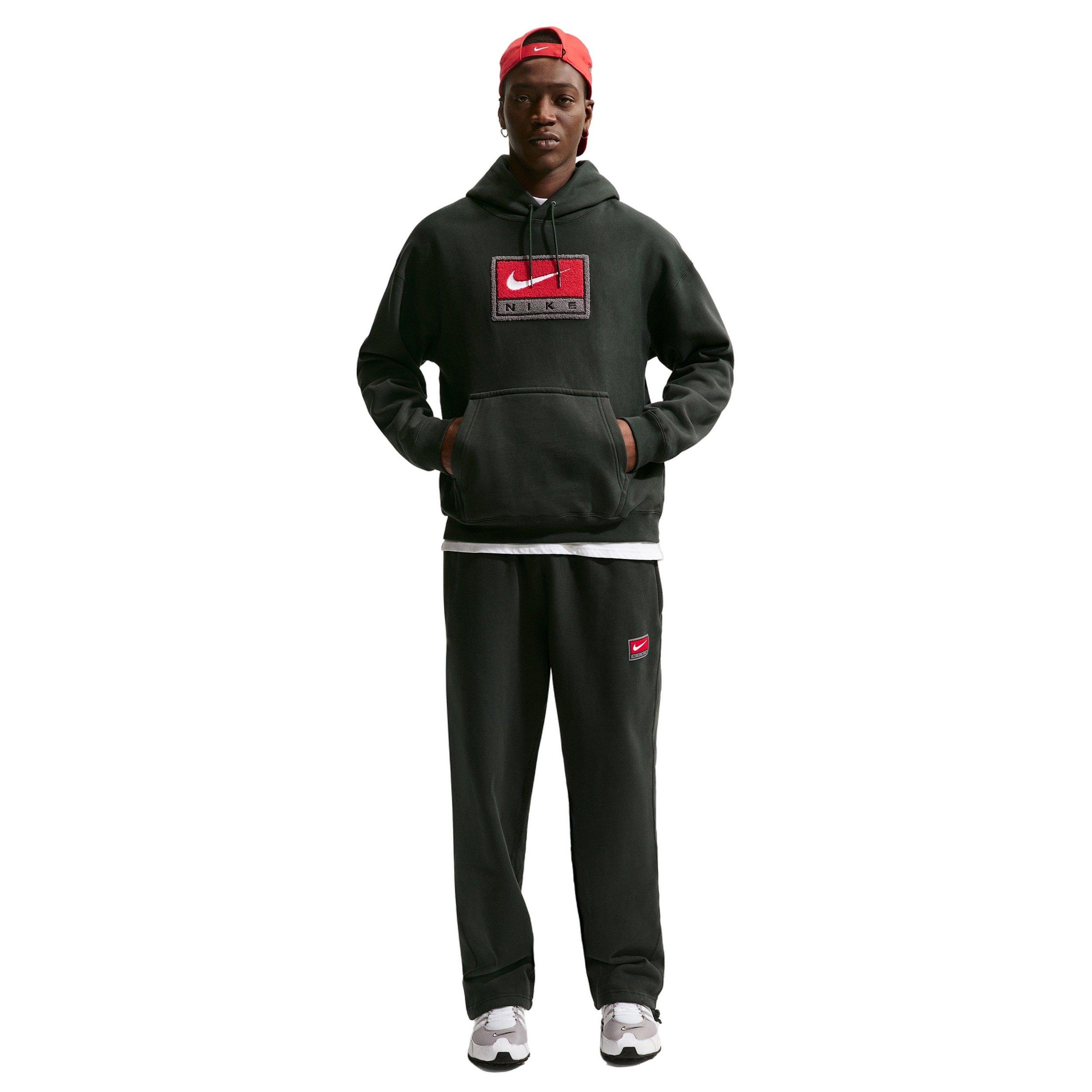 Nike Men's Solo Swoosh Life Fleece Pullover Hoodie - BLACK SPRUCE Thumbnail View 4