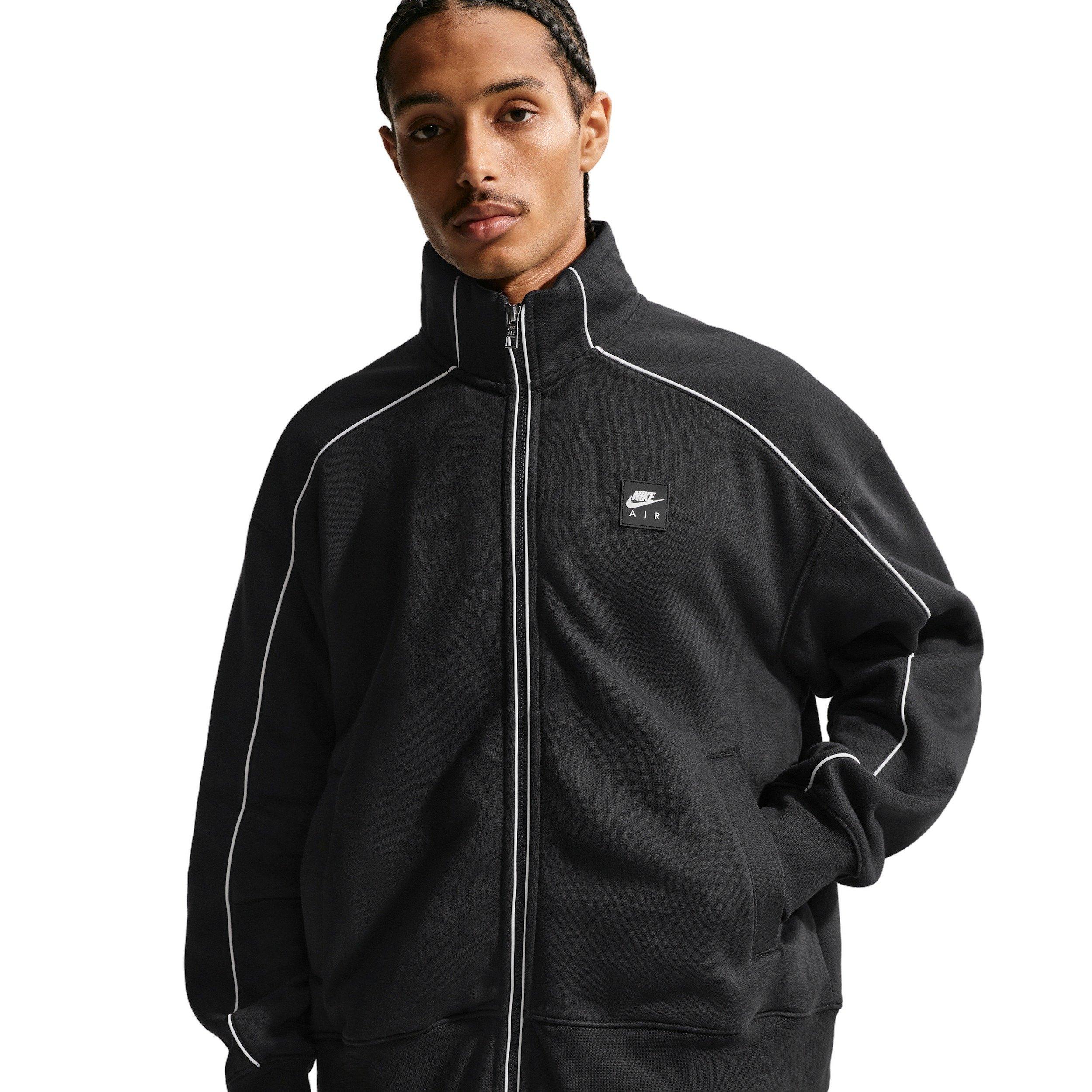 Nike Air Men's Fleece Track Jacket - Black/White - BLACK/WHITE Thumbnail View 1
