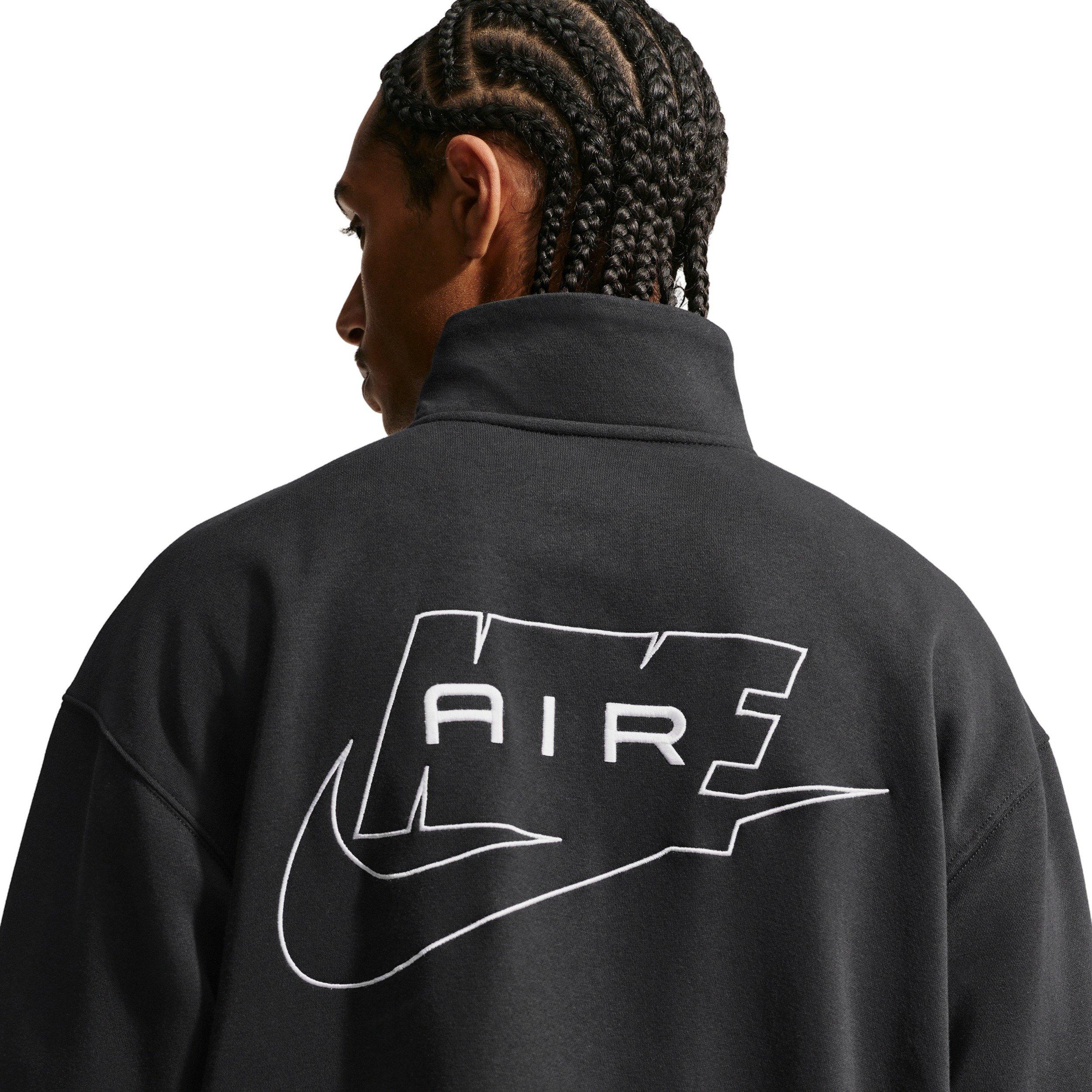 Nike Air Men's Fleece Track Jacket - Black/White - BLACK/WHITE Thumbnail View 2