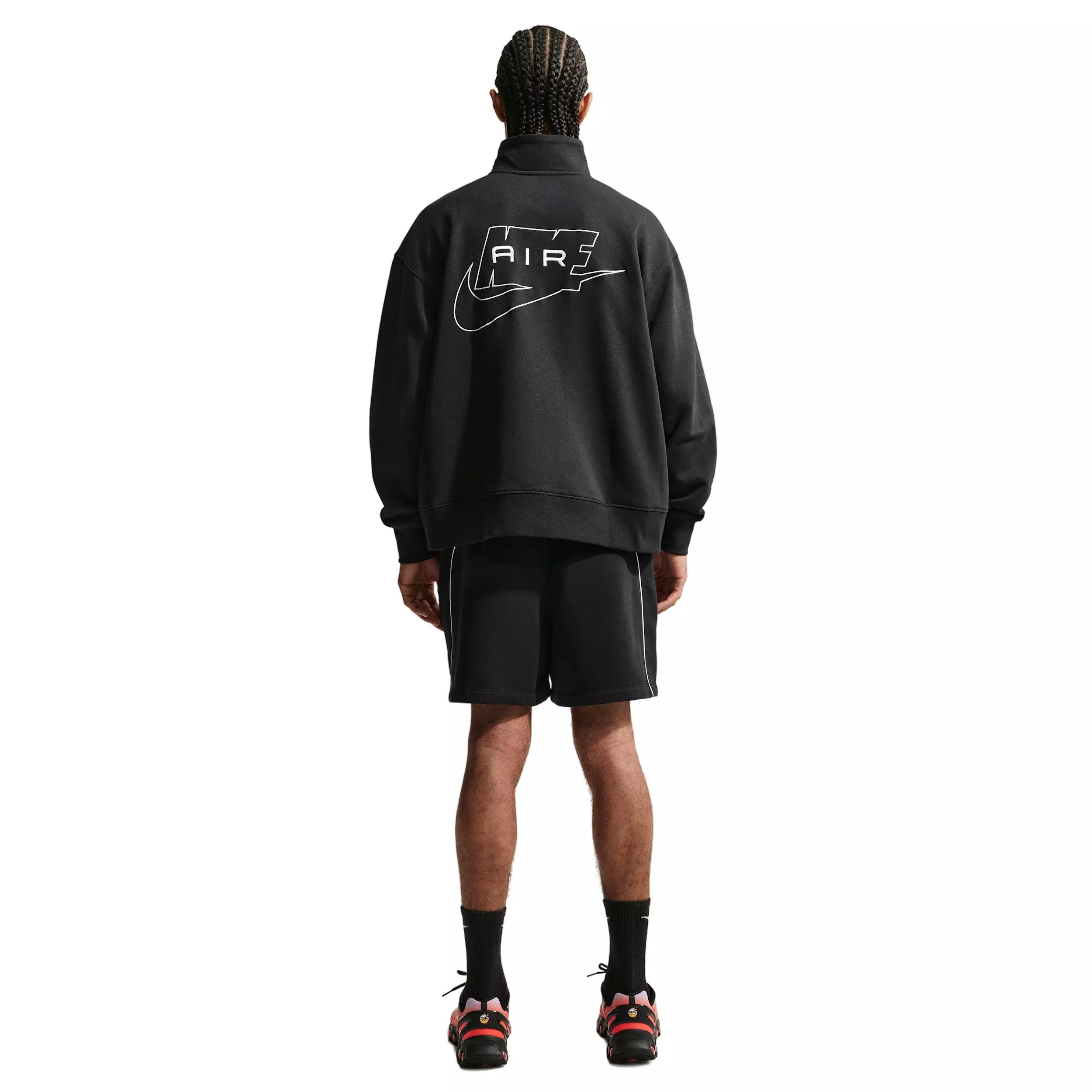 Nike Air Men's Fleece Track Jacket - Black/White - BLACK/WHITE