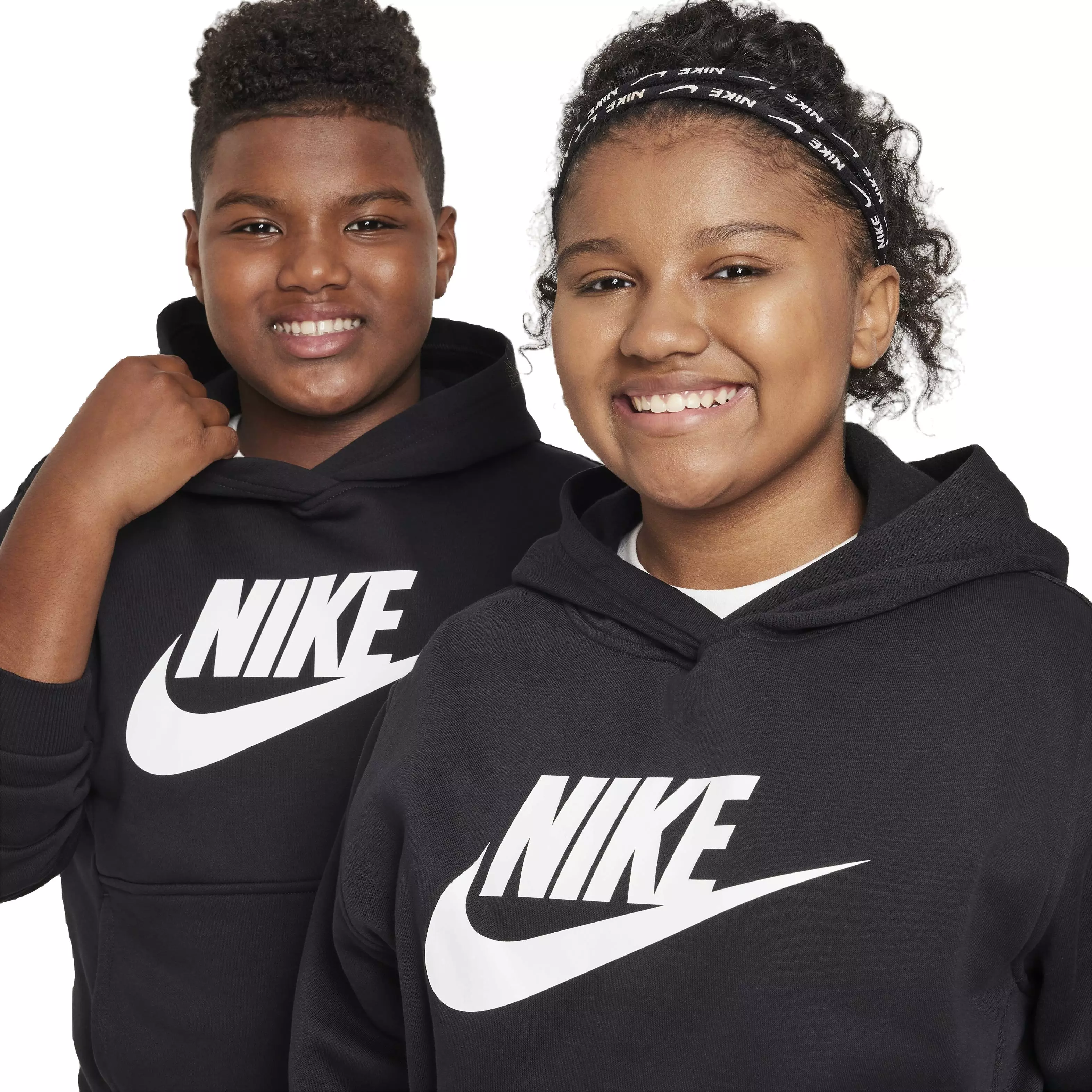 Nike Big Kids' Sportswear HBR Club Fleece Hoodie -Black - BLACK