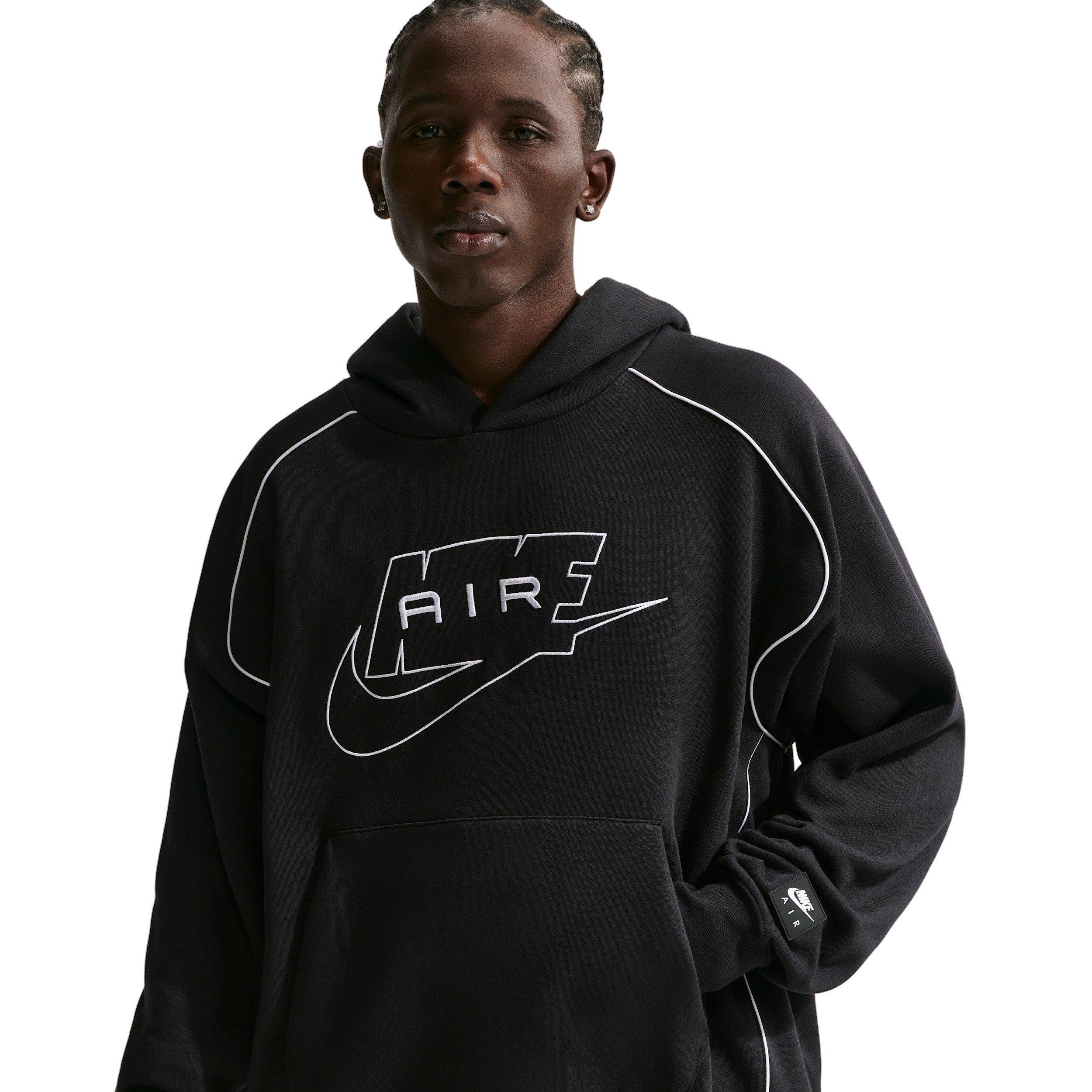 Nike Air Men's Fleece Pullover Hoodie - BLACK Thumbnail View 1