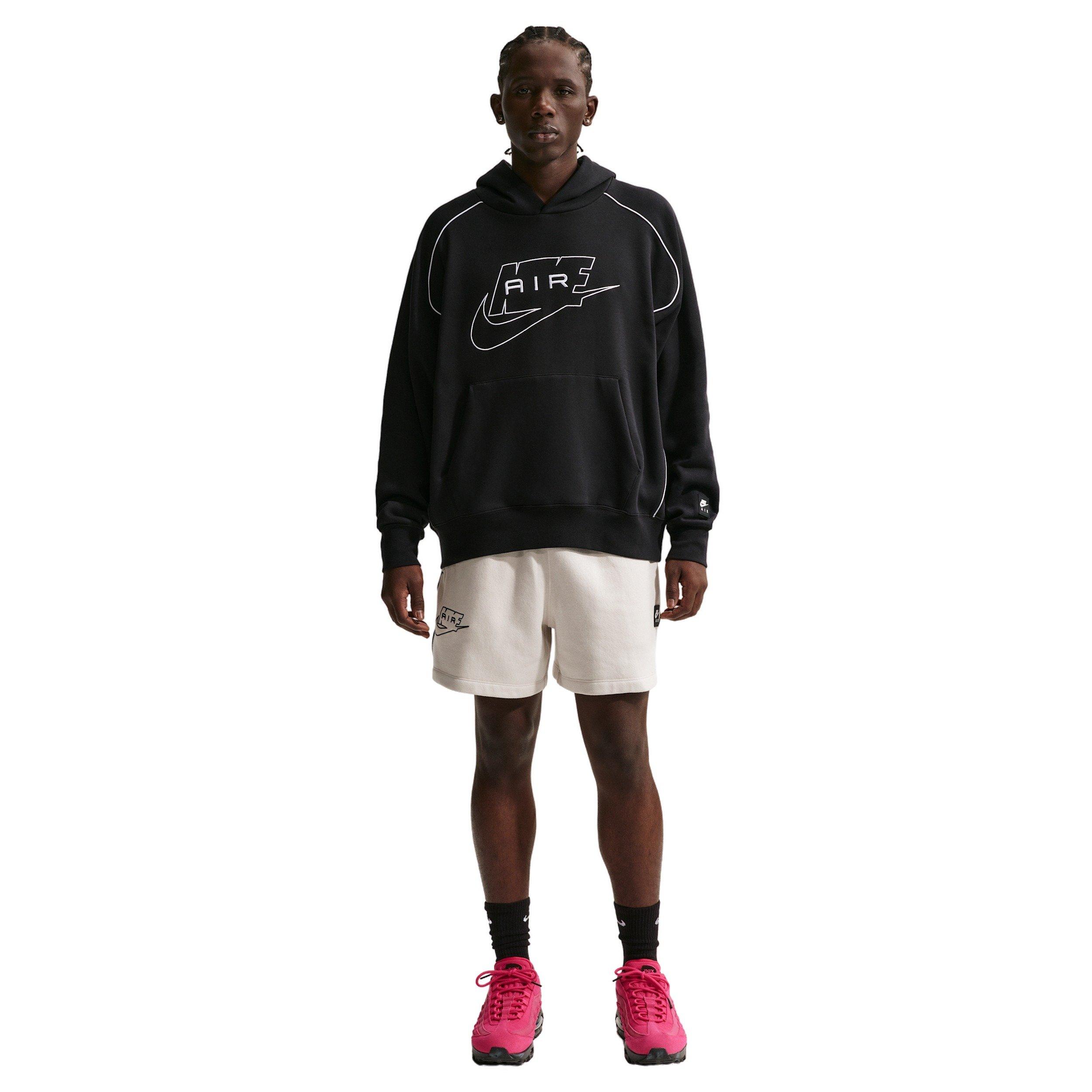 Nike Air Men's Fleece Pullover Hoodie - BLACK Thumbnail View 4