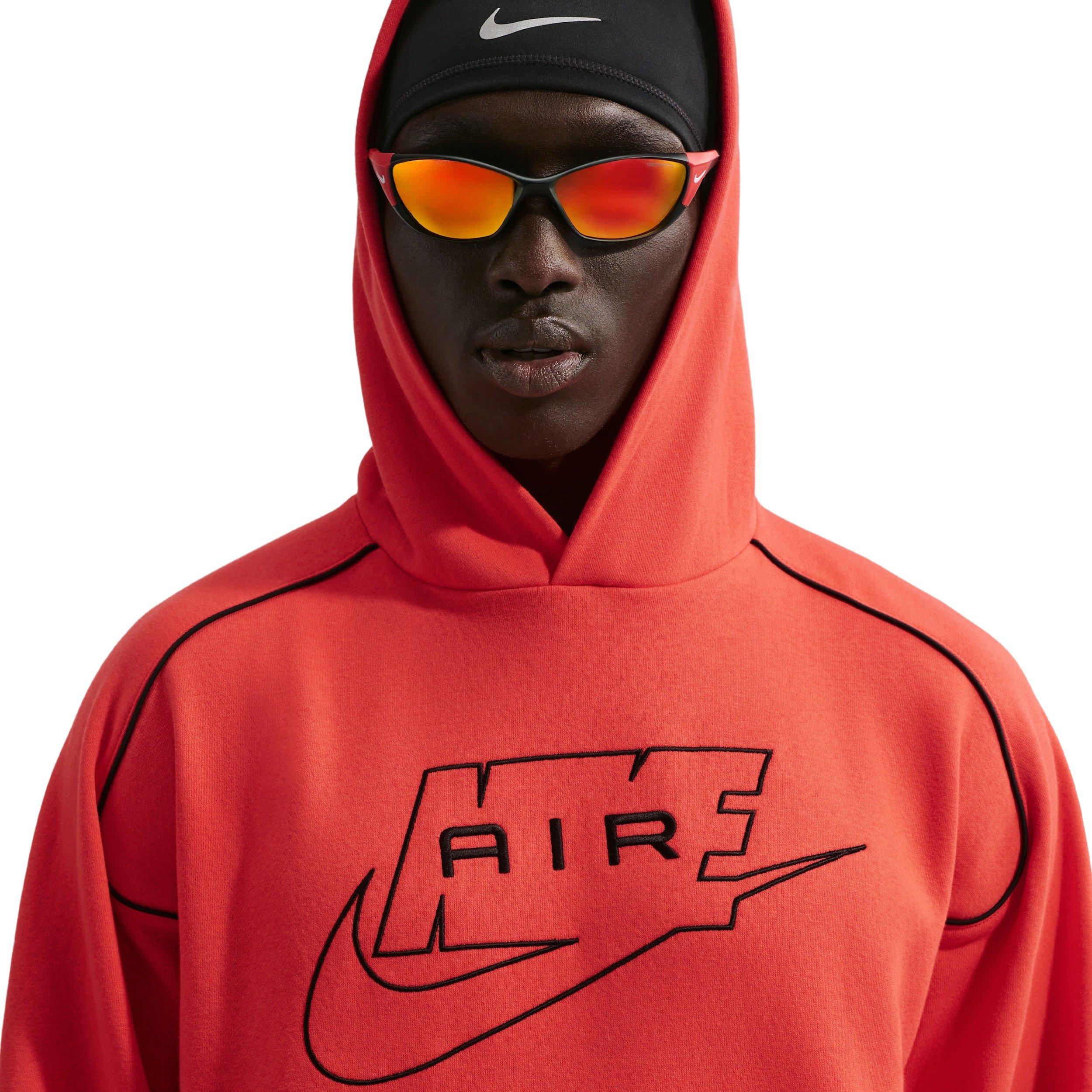 Nike Air Men's Fleece Pullover Hoodie - RED Thumbnail View 3