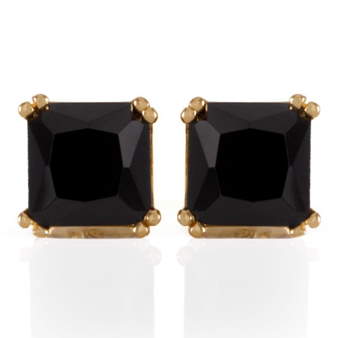 King Ice Onyx Princess-Cut Stud Earrings - ONYX