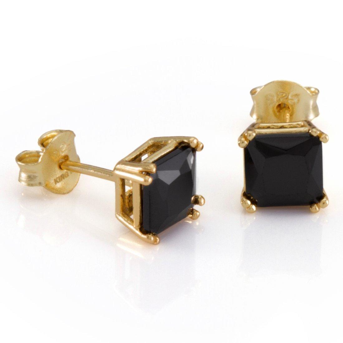 King Ice Onyx Princess-Cut Stud Earrings - ONYX