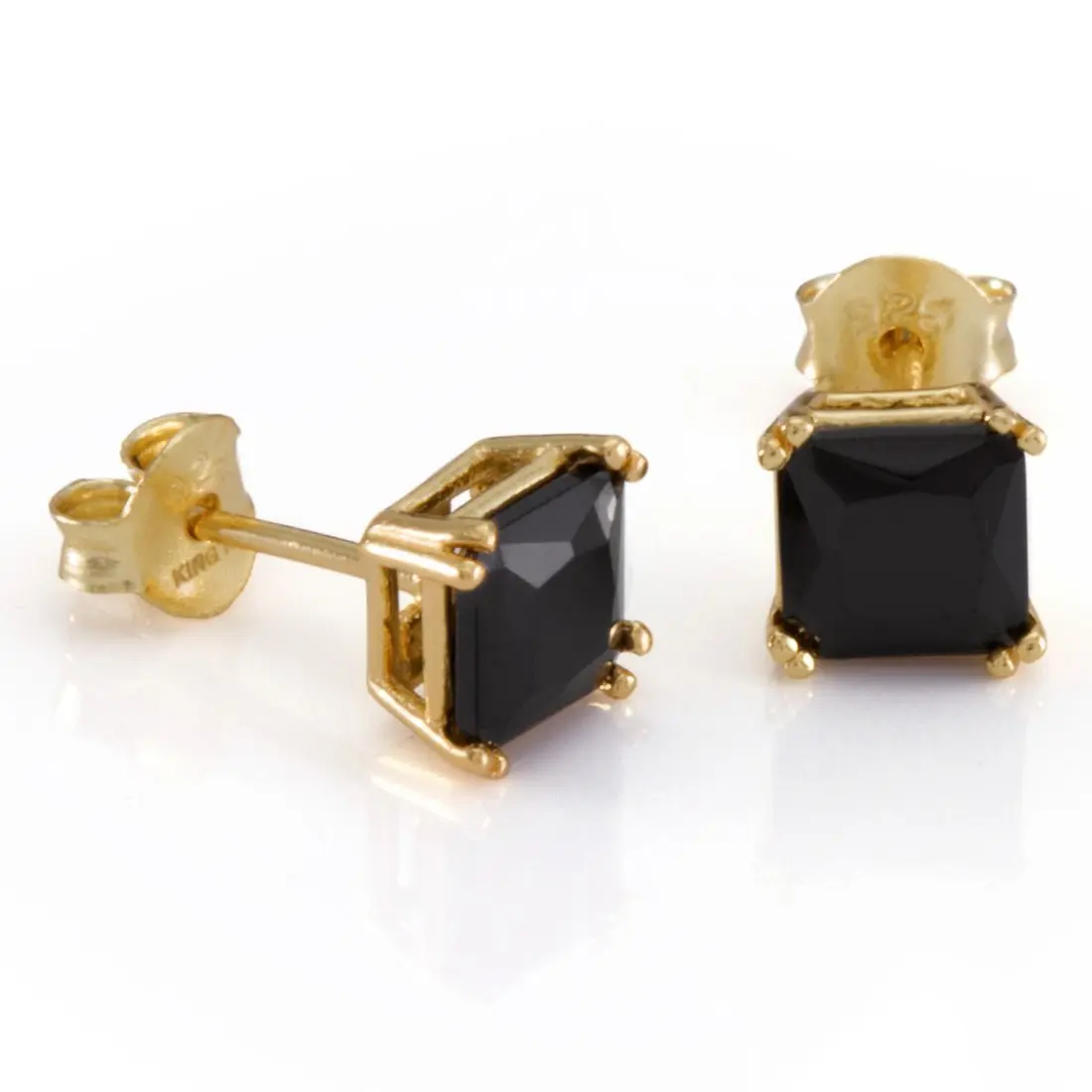 King Ice Onyx Princess-Cut Stud Earrings - ONYX