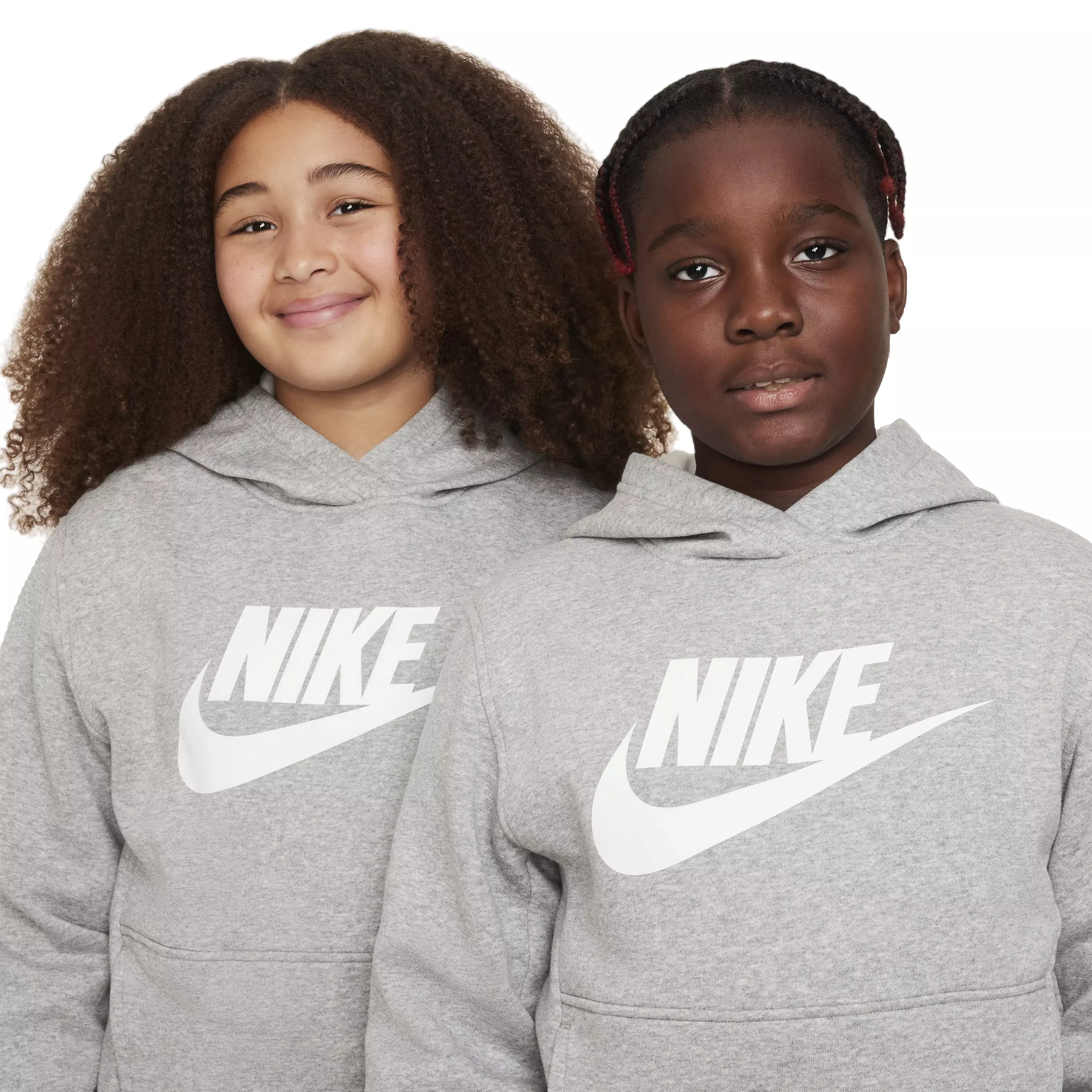 Nike Big Kids' Sportswear HBR Club Fleece Hoodie -Grey - GREY