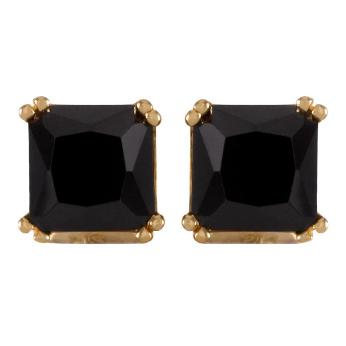 King Ice Onyx Princess-Cut Stud Earrings - Gold - GOLD