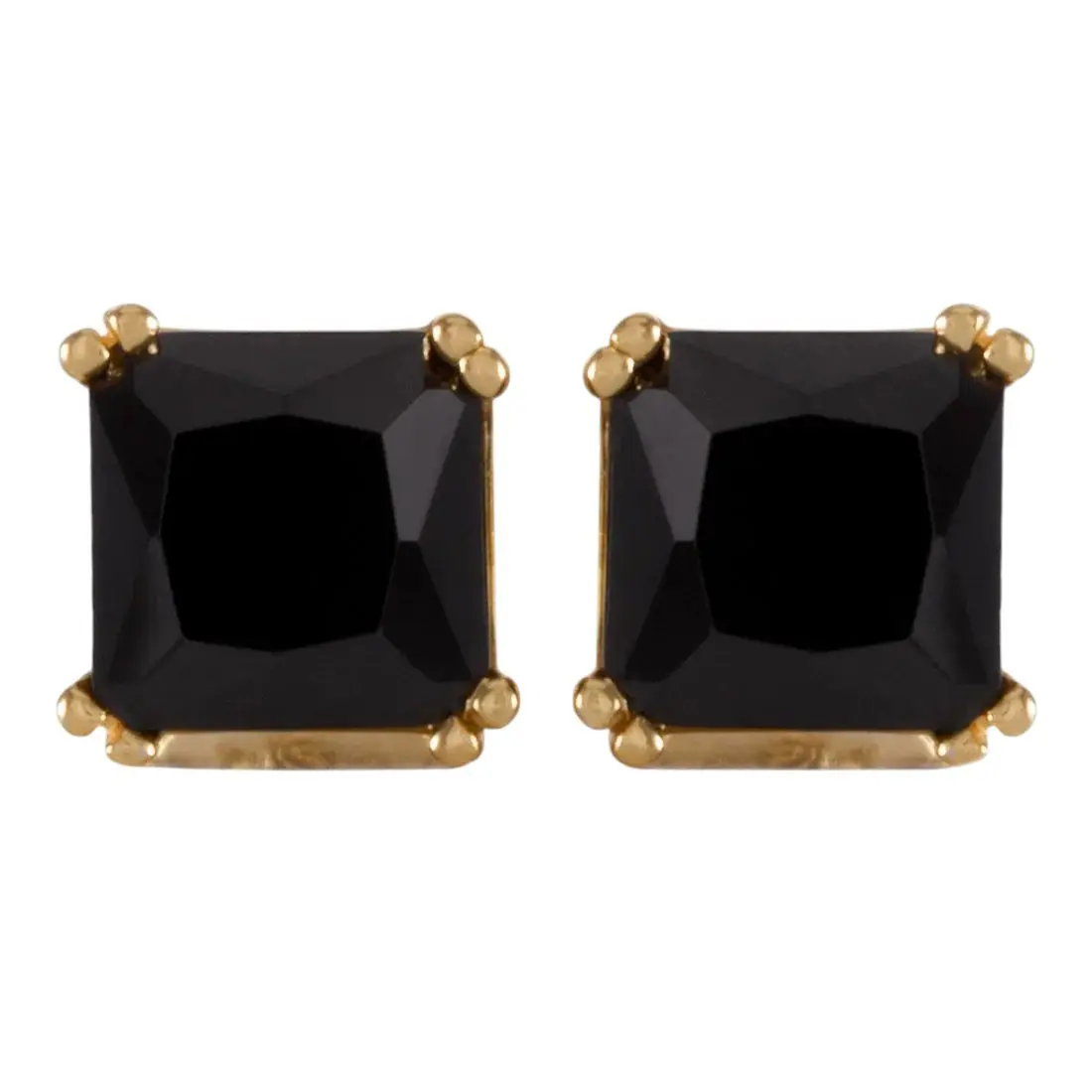 King Ice Onyx Princess-Cut Stud Earrings - Gold - GOLD