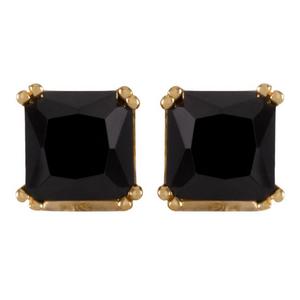 King Ice Onyx Princess-Cut Stud Earrings - Gold - GOLD