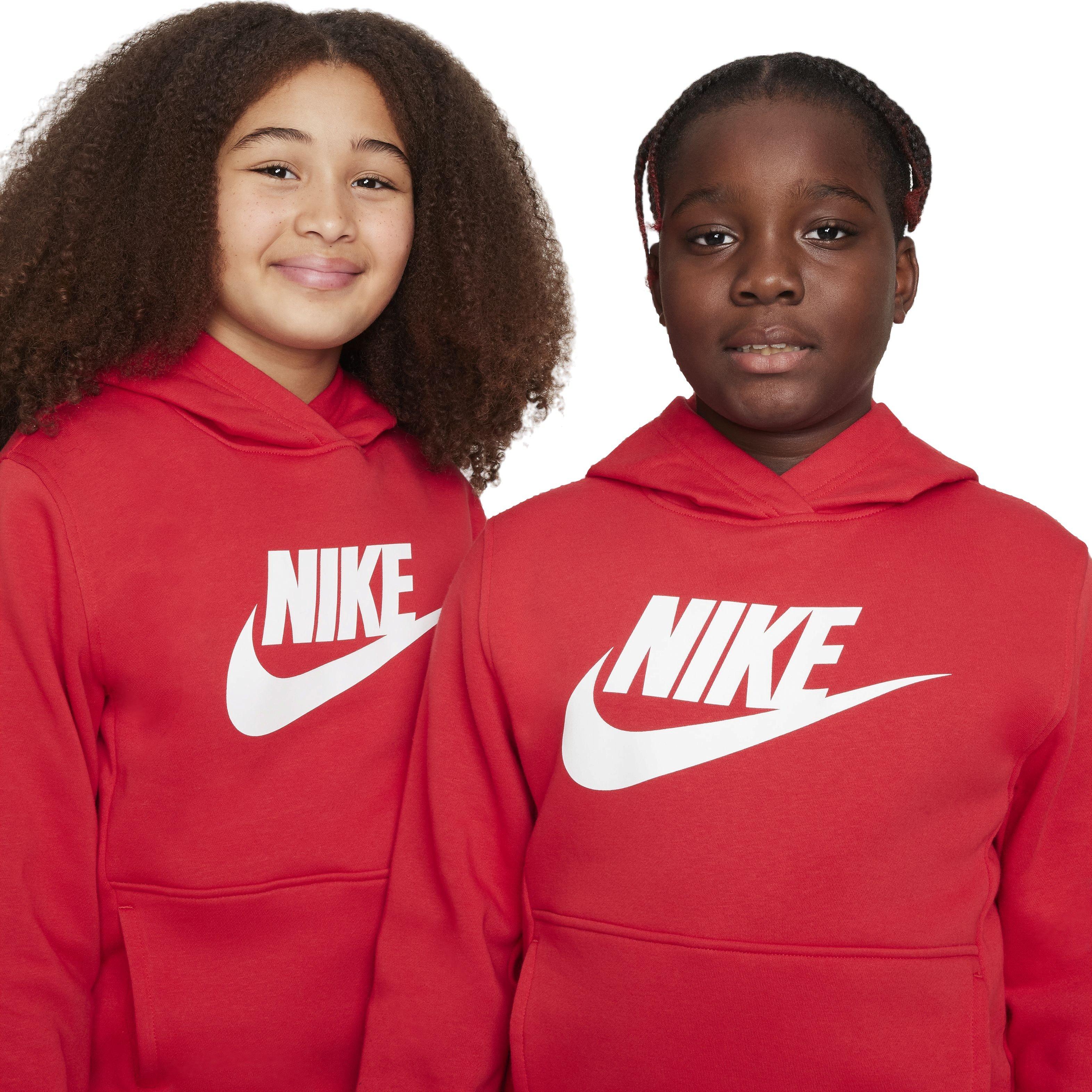Nike Sportswear HBR Club Fleece Big Kids' Red Hoodie