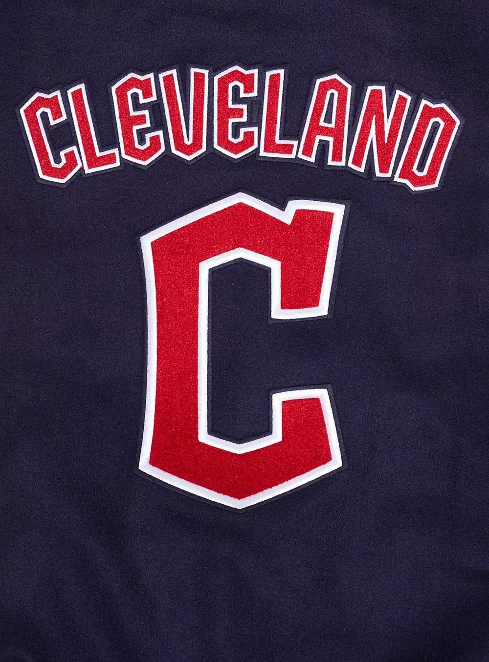 Pro Standard Men's MLB Cleveland Guardians Retro Classic Rib Wool Varsity Jacket -Navy/Red - NAVY/RED