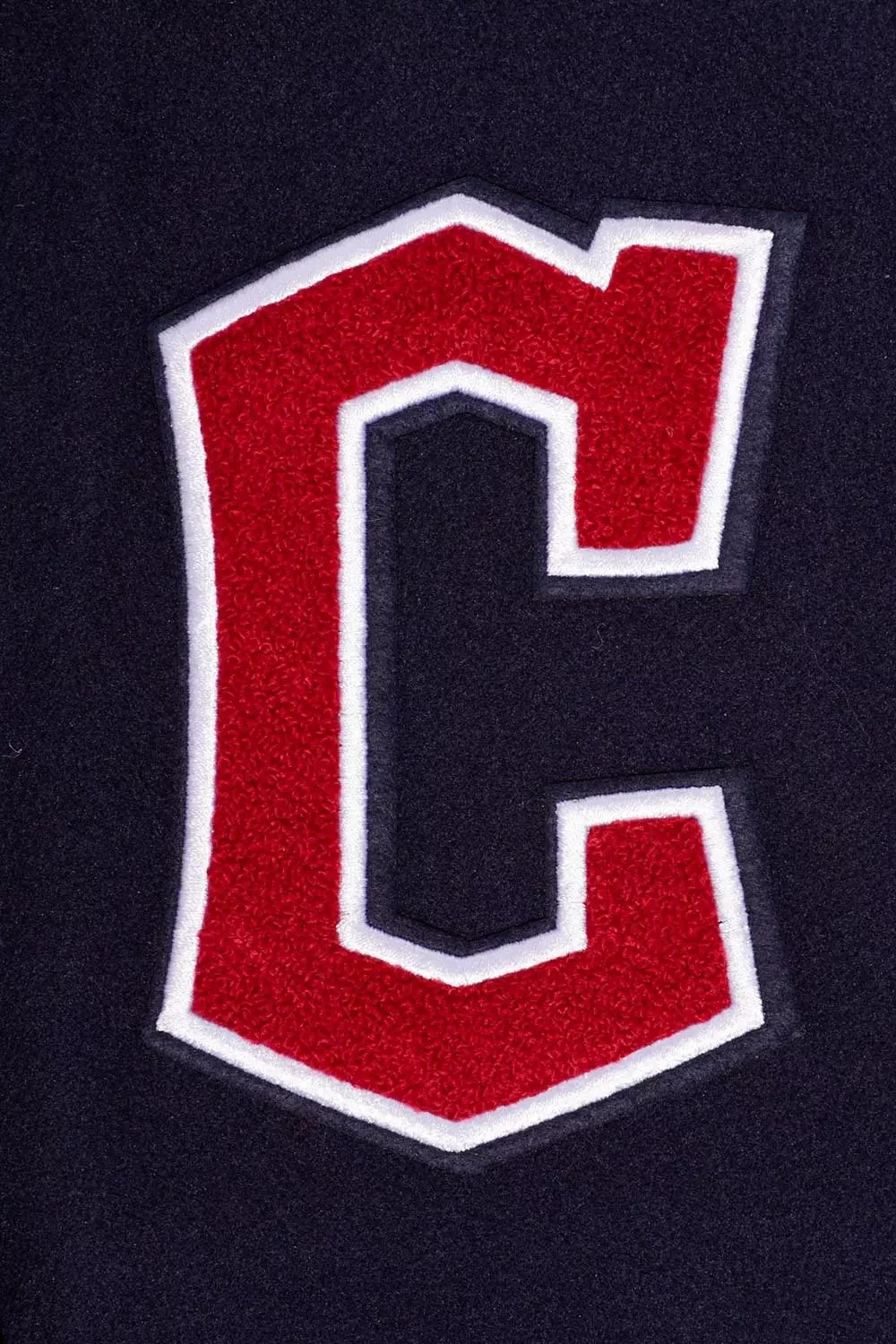 Pro Standard Men's MLB Cleveland Guardians Retro Classic Rib Wool Varsity Jacket -Navy/Red - NAVY/RED