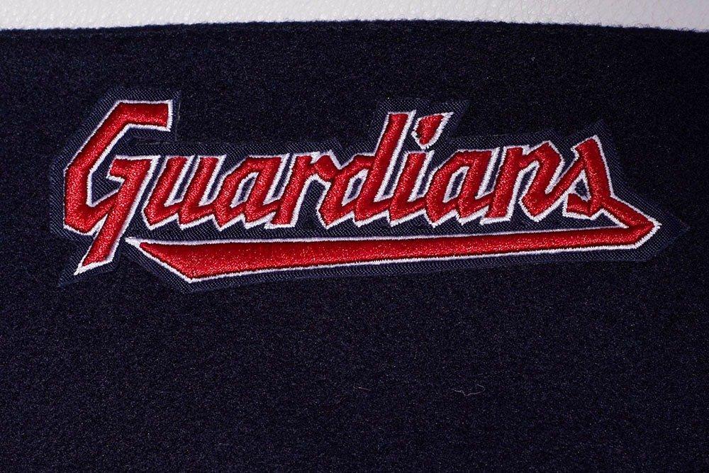 Pro Standard Men's MLB Cleveland Guardians Retro Classic Rib Wool Varsity Jacket - Navy/Red - NAVY/RED Thumbnail View 8