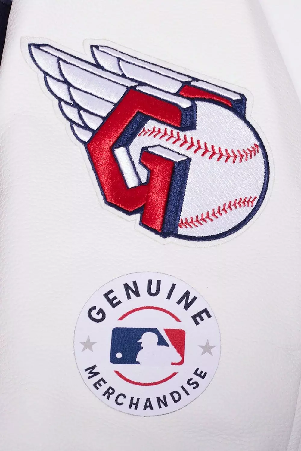 Pro Standard Men's MLB Cleveland Guardians Retro Classic Rib Wool Varsity Jacket - Navy/Red - NAVY/RED