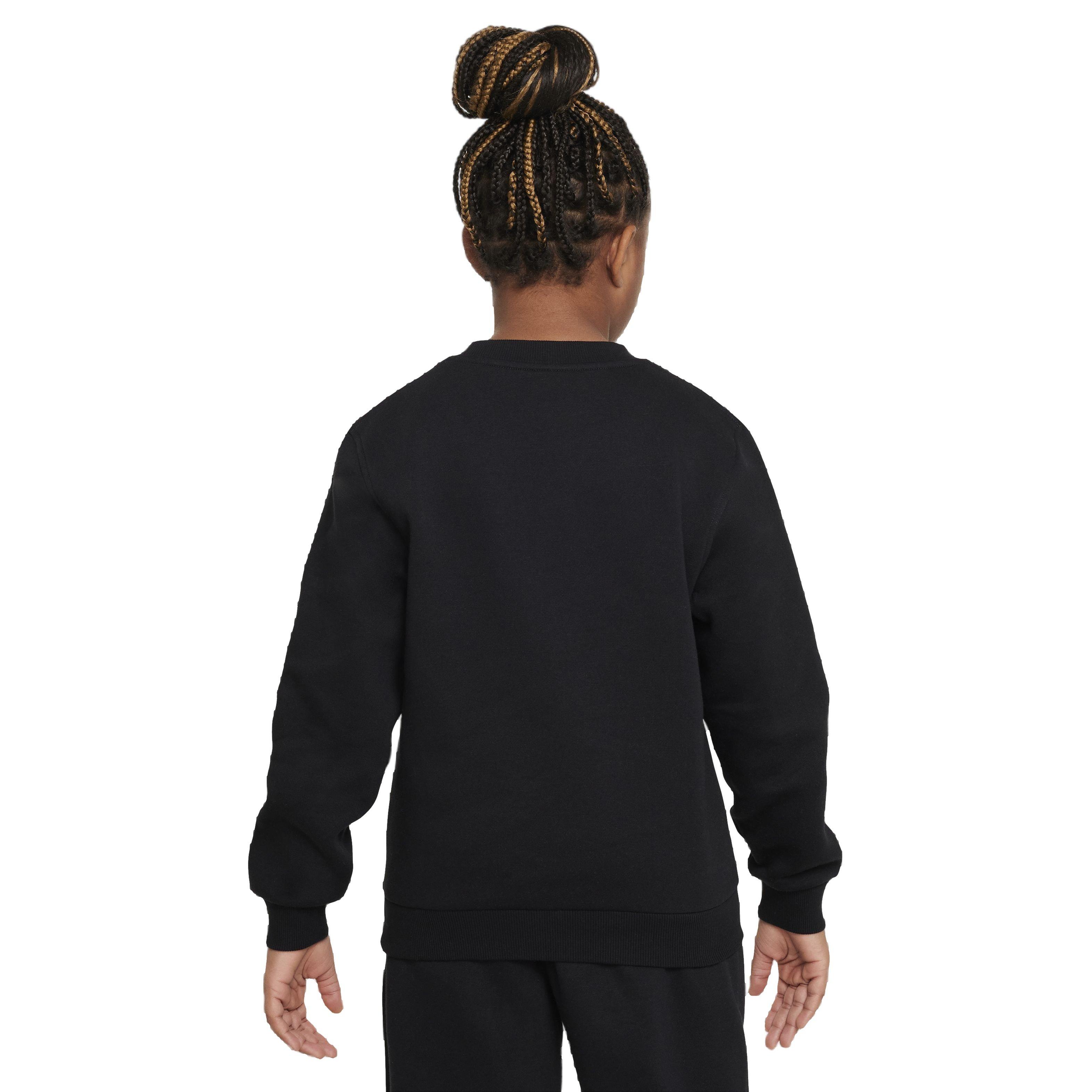 Nike Sportswear Club Fleece Crew HBR Long-Sleeve Big Kids' Black Sweatshirt