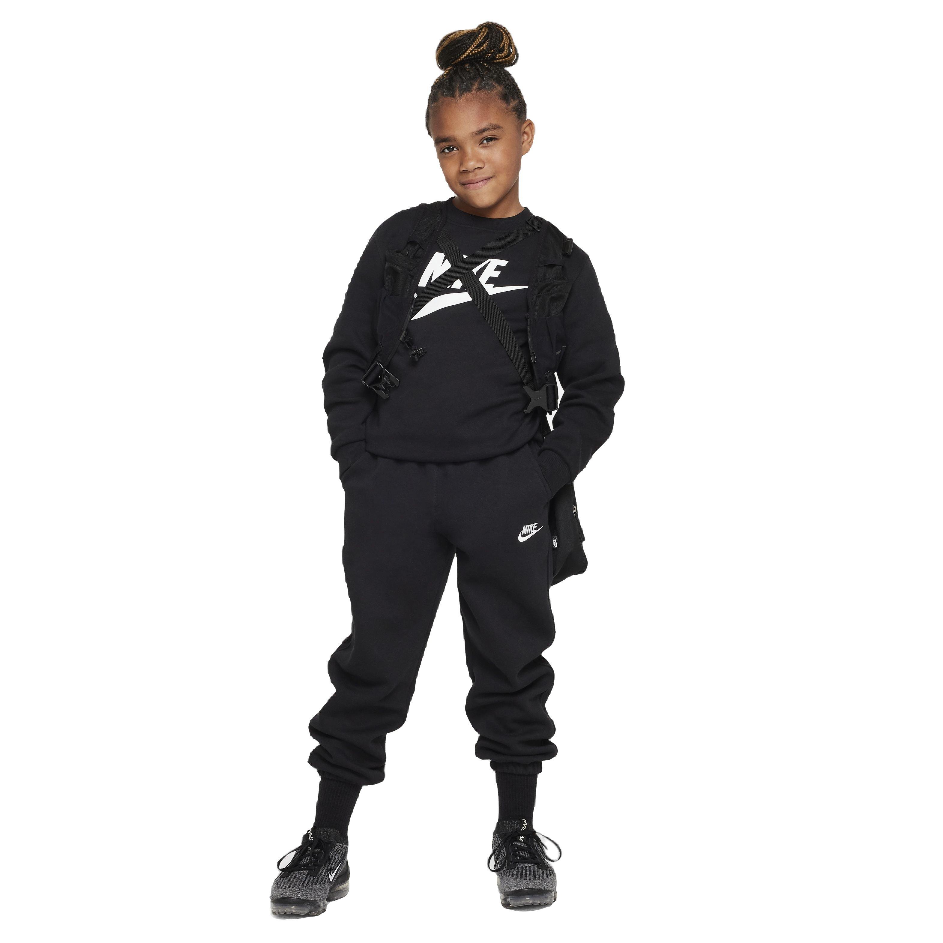 Nike Sportswear Club Fleece Crew HBR Long-Sleeve Big Kids' Black Sweatshirt