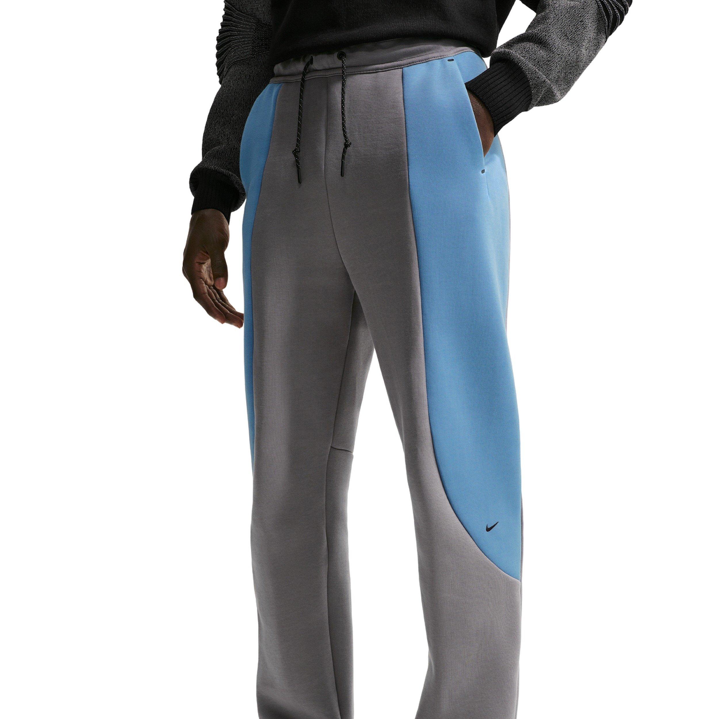 Nike Men's Tech Color-Block Open Hem Fleece Pants - BLACK/BLUE Thumbnail View 1