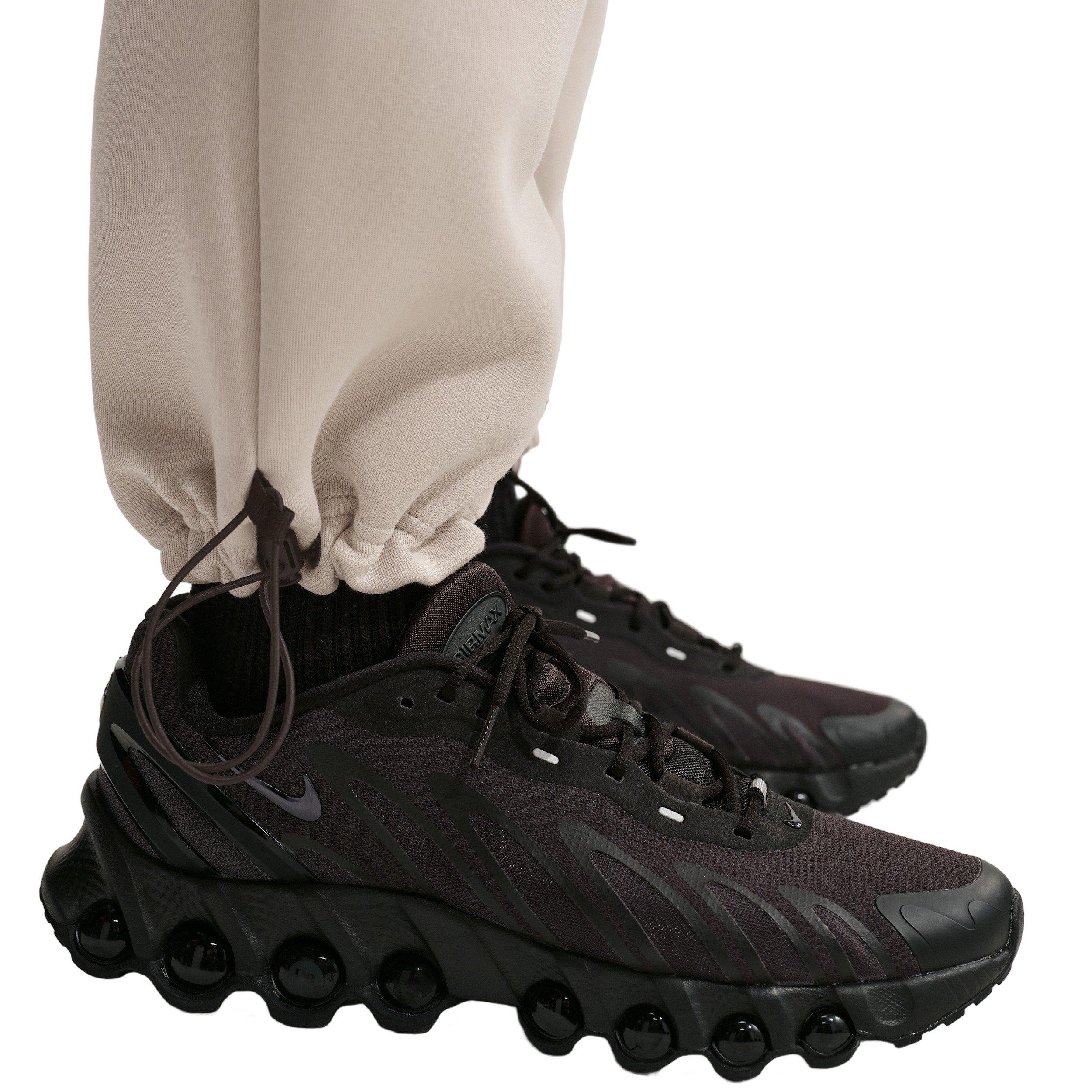 Nike Men's Tech Color-Block Open Hem Fleece Pants - CREAM/LIME GREEN Thumbnail View 6