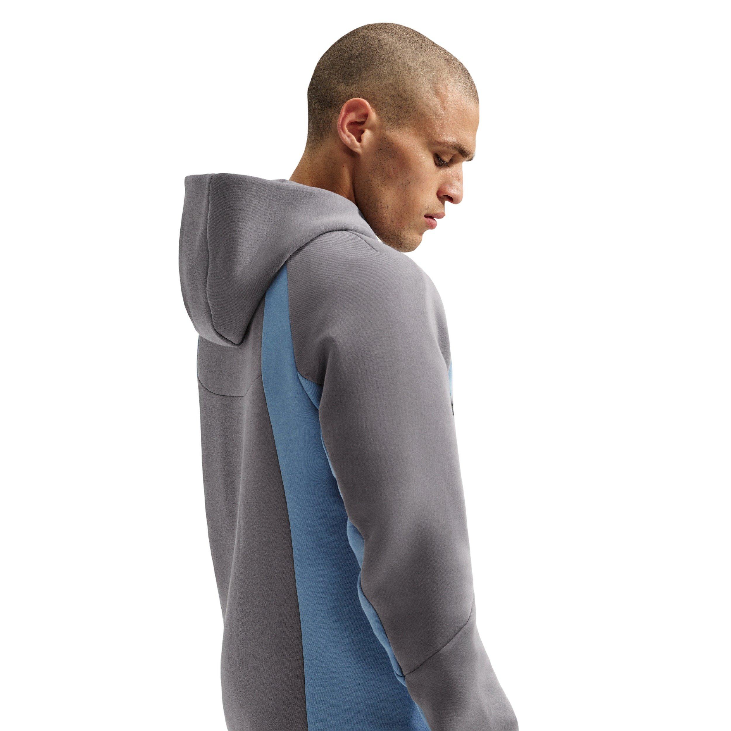 Nike Men's Tech Color-Block Full-Zip Fleece Windrunner Jacket - GREY/BLUE Thumbnail View 2