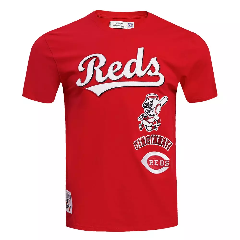 Pro Standard Men's MLB Cincinnati Reds Retro Classic Single Jersey Striped Tee -Red - RED