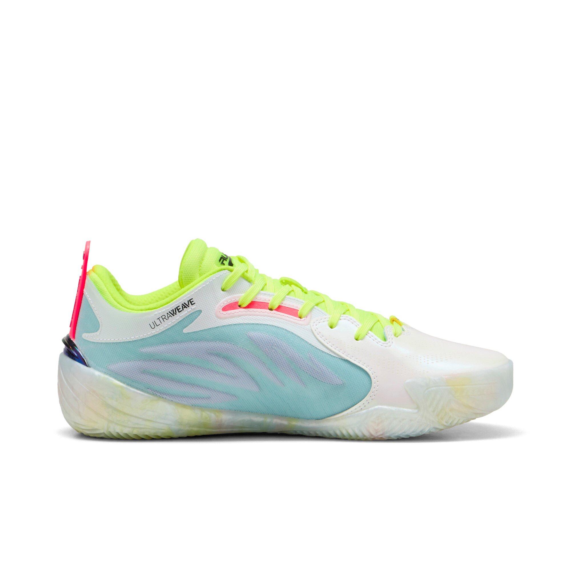 PUMA All-Pro NITRO Elite "White/Light Blue/Lime" Men's Basketball Shoe - WHITE/LT BLUE/LIME