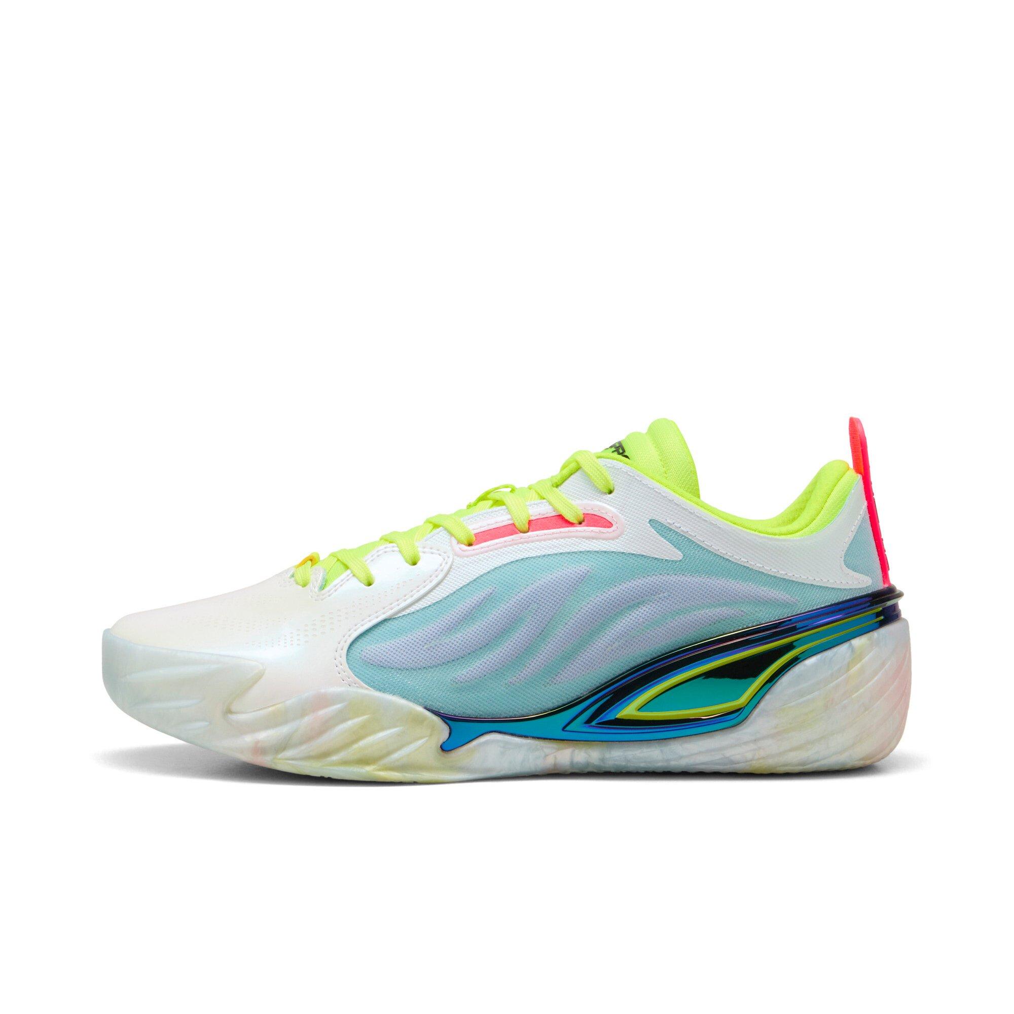PUMA All-Pro NITRO Elite Men's "White/Light Blue/Lime" Basketball Shoe