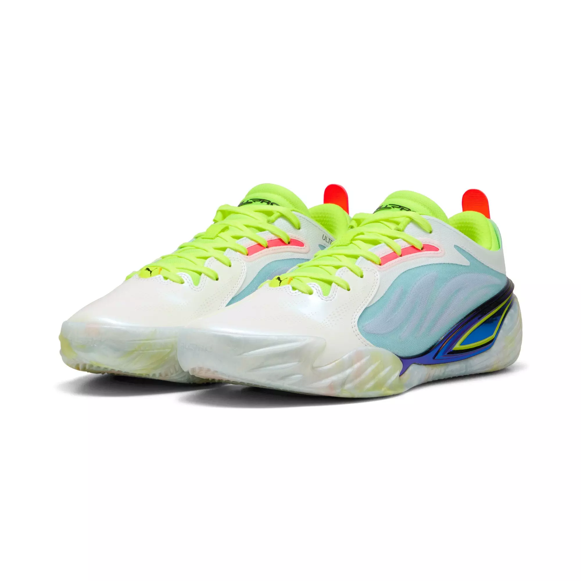 PUMA All-Pro NITRO Elite "White/Light Blue/Lime" Men's Basketball Shoe - WHITE/LT BLUE/LIME