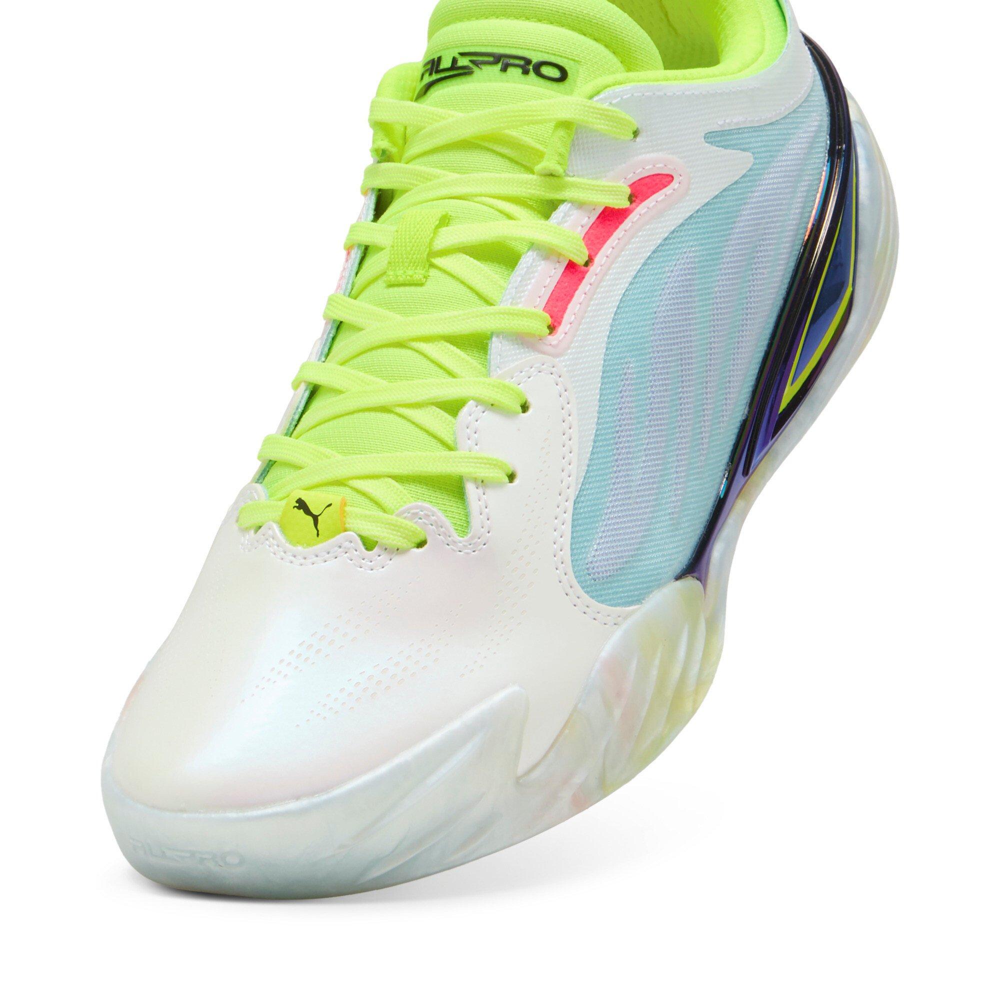 PUMA All-Pro NITRO Elite Men's "White/Light Blue/Lime" Basketball Shoe