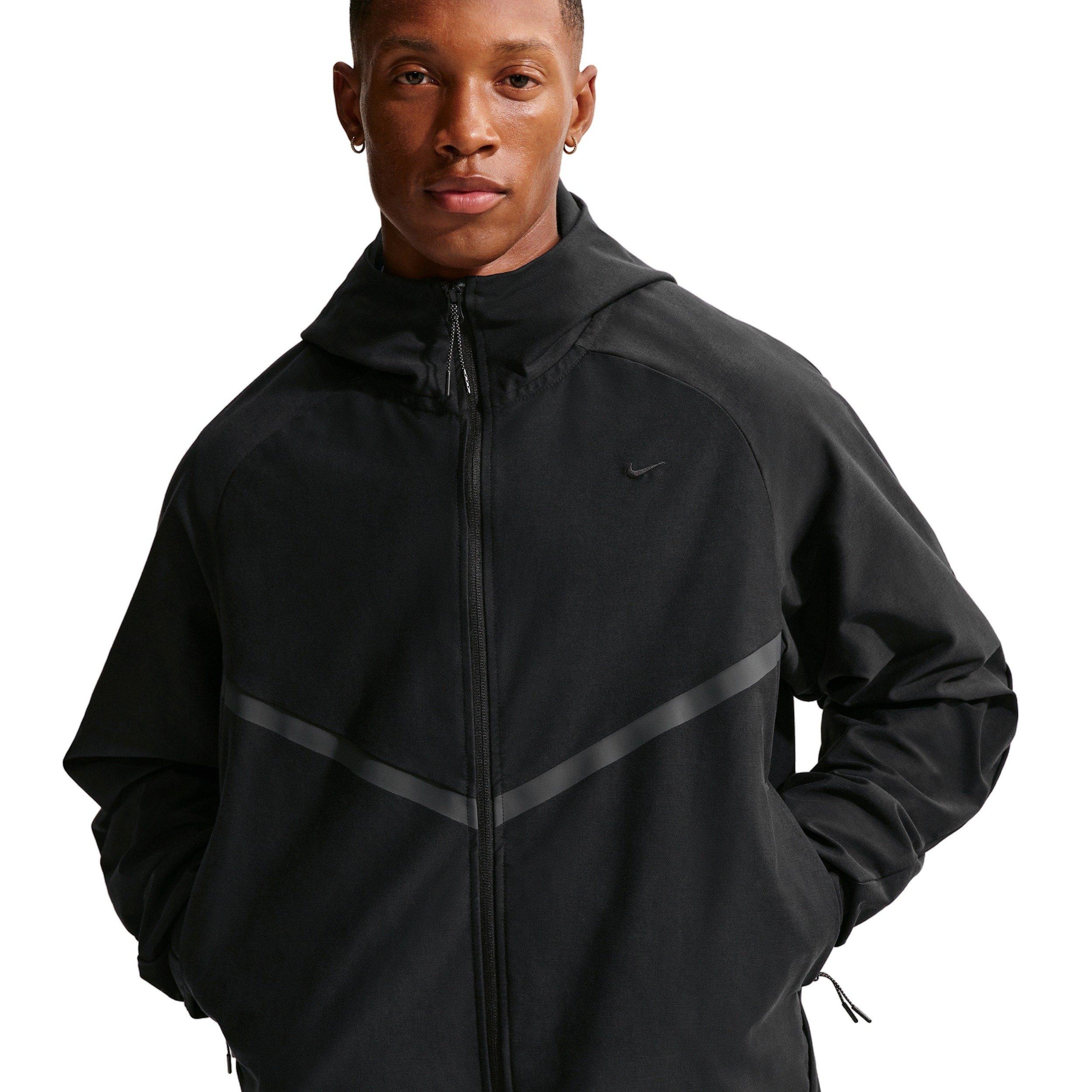 Nike Men's Tech Shori Knit Full-Zip Windrunner Jacket -Black - BLACK Thumbnail View 1