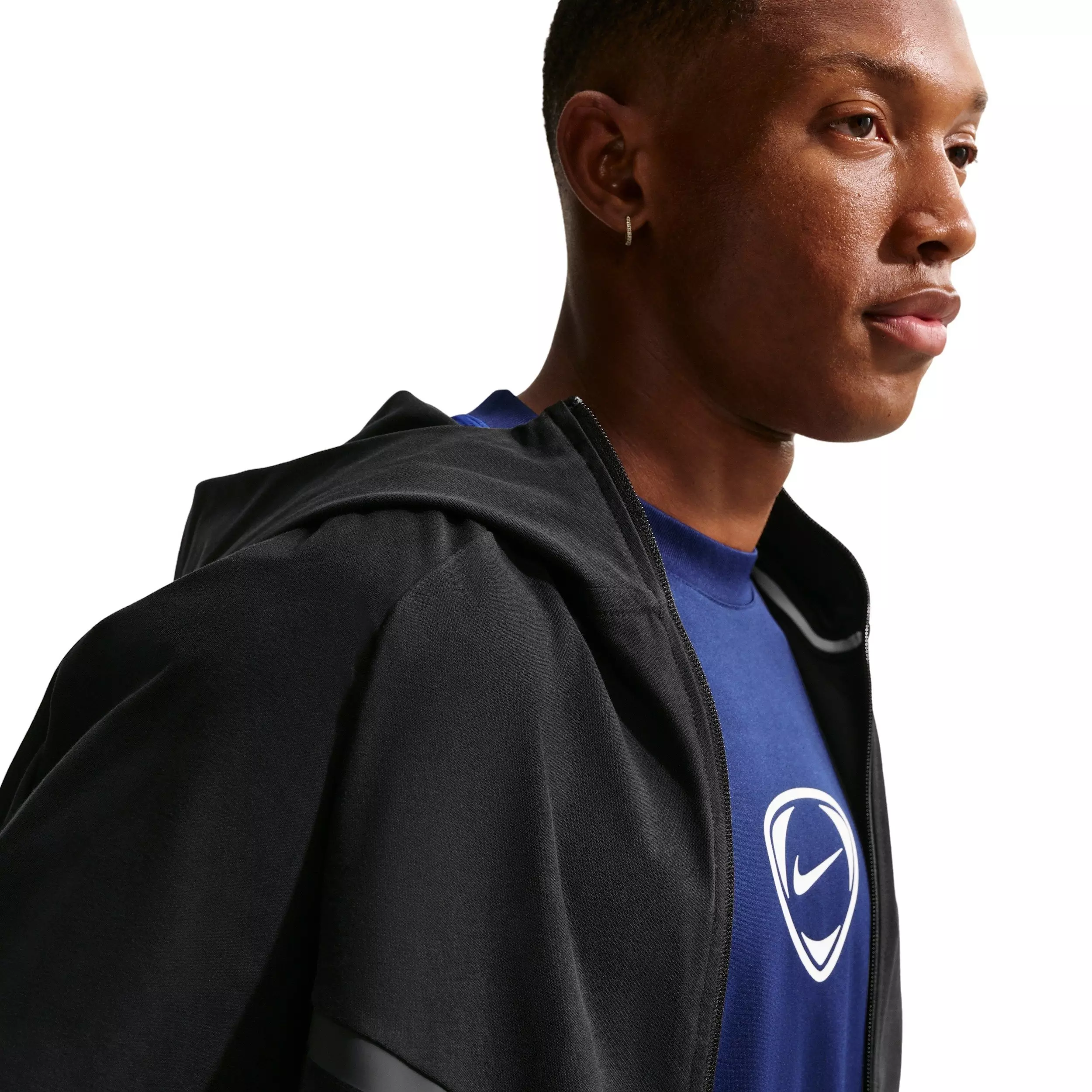 Nike Men's Tech Shori Knit Full-Zip Windrunner Jacket - Black - BLACK