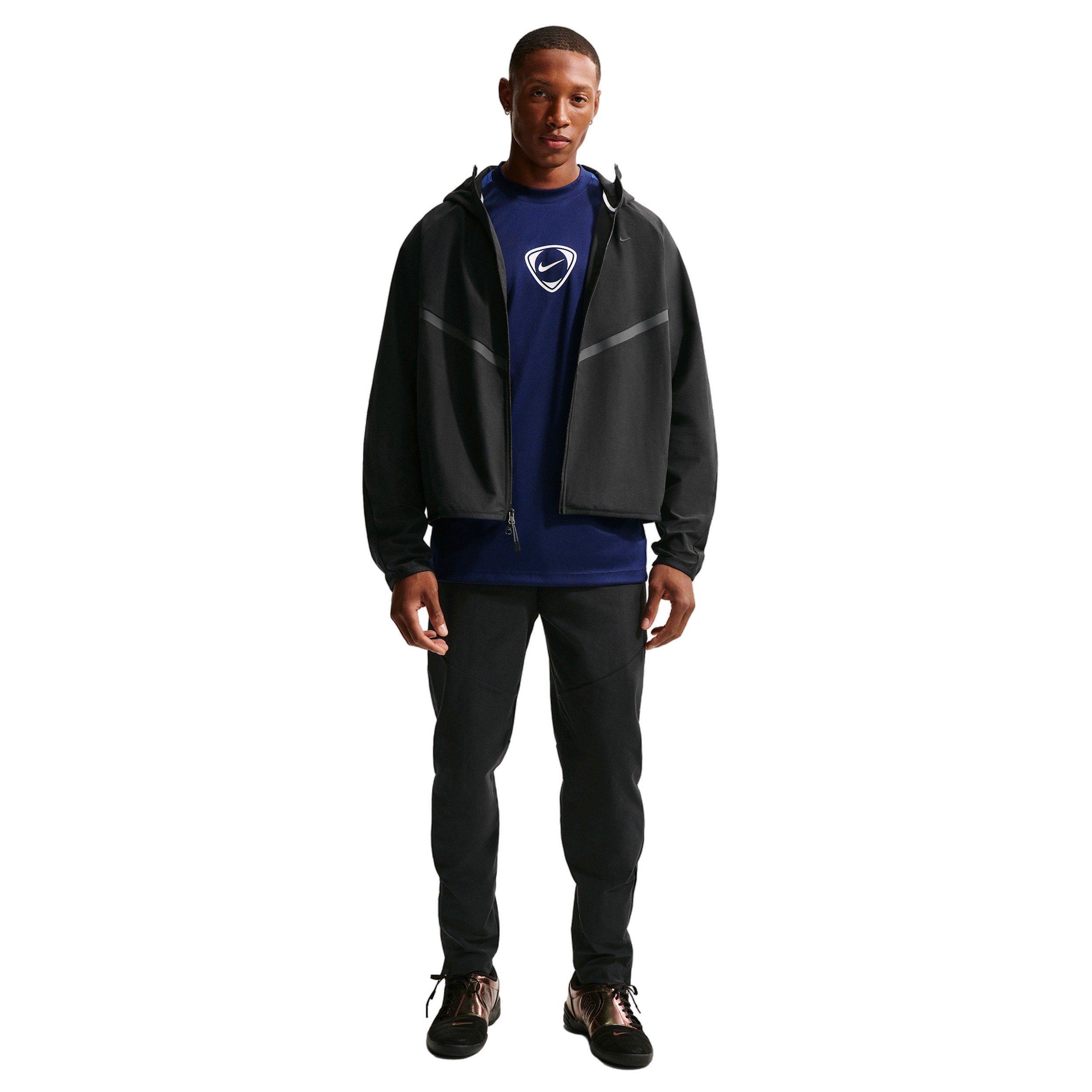 Nike Men's Tech Shori Knit Full-Zip Windrunner Jacket -Black - BLACK Thumbnail View 4