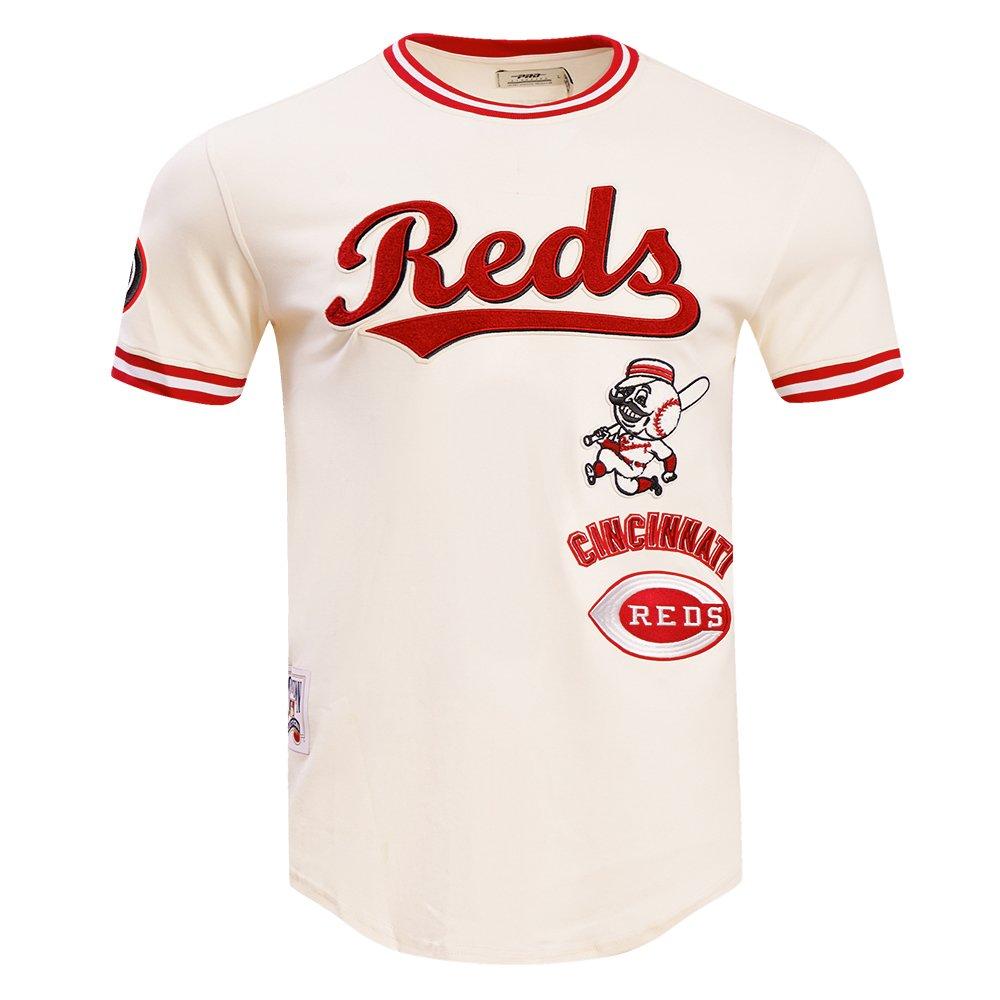Pro Standard Men's MLB Cincinnati Reds Retro Classic Double Knit Tee -Eggshell/Red - EGGSHELL/NAVY Thumbnail View 1