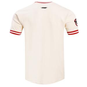 Pro Standard Men's MLB Cincinnati Reds Retro Classic Double Knit Tee -Eggshell/Red