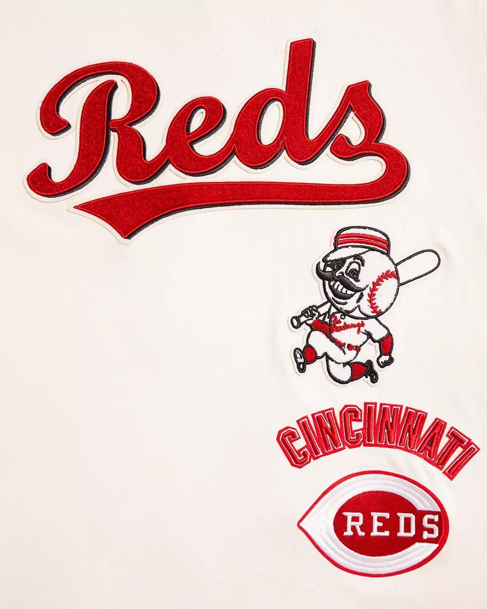 Pro Standard Men's MLB Cincinnati Reds Retro Classic Double Knit Tee - Eggshell/Red - EGGSHELL/NAVY