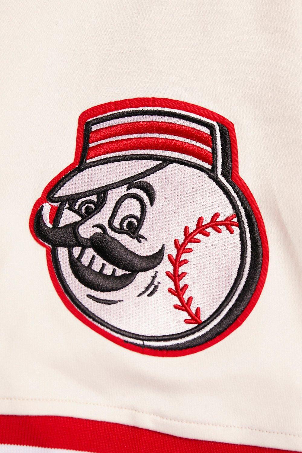 Pro Standard Men's MLB Cincinnati Reds Retro Classic Double Knit Tee -Eggshell/Red - EGGSHELL/NAVY Thumbnail View 6