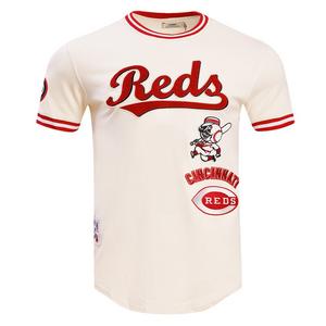 Pro Standard Men's MLB Cincinnati Reds Retro Classic Double Knit Tee -Eggshell/Red