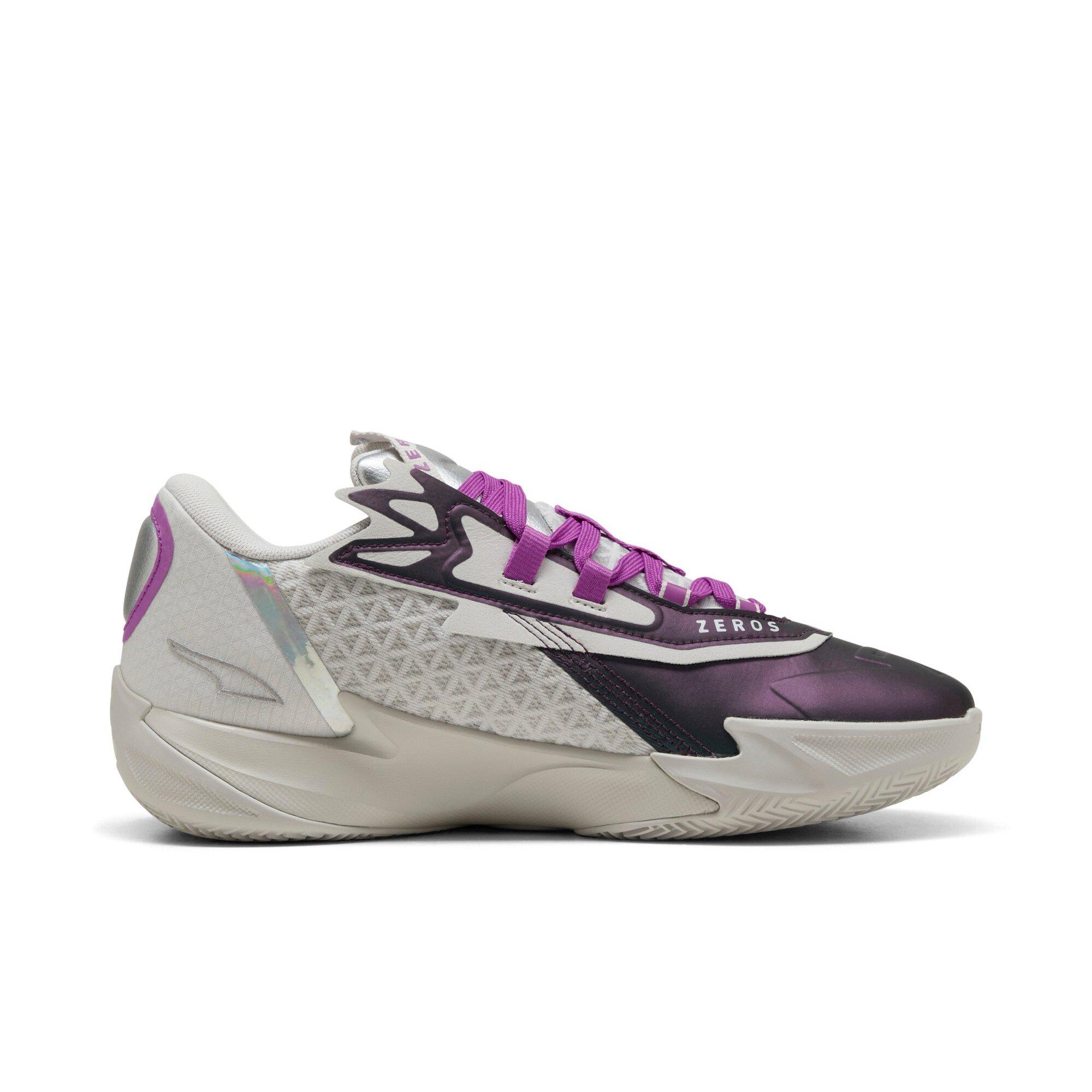 PUMA Scoot Zeros II Sterling "Feather Grey/Wild Berry" Men's Basketball Shoe - GREY/BERRY Thumbnail View 1