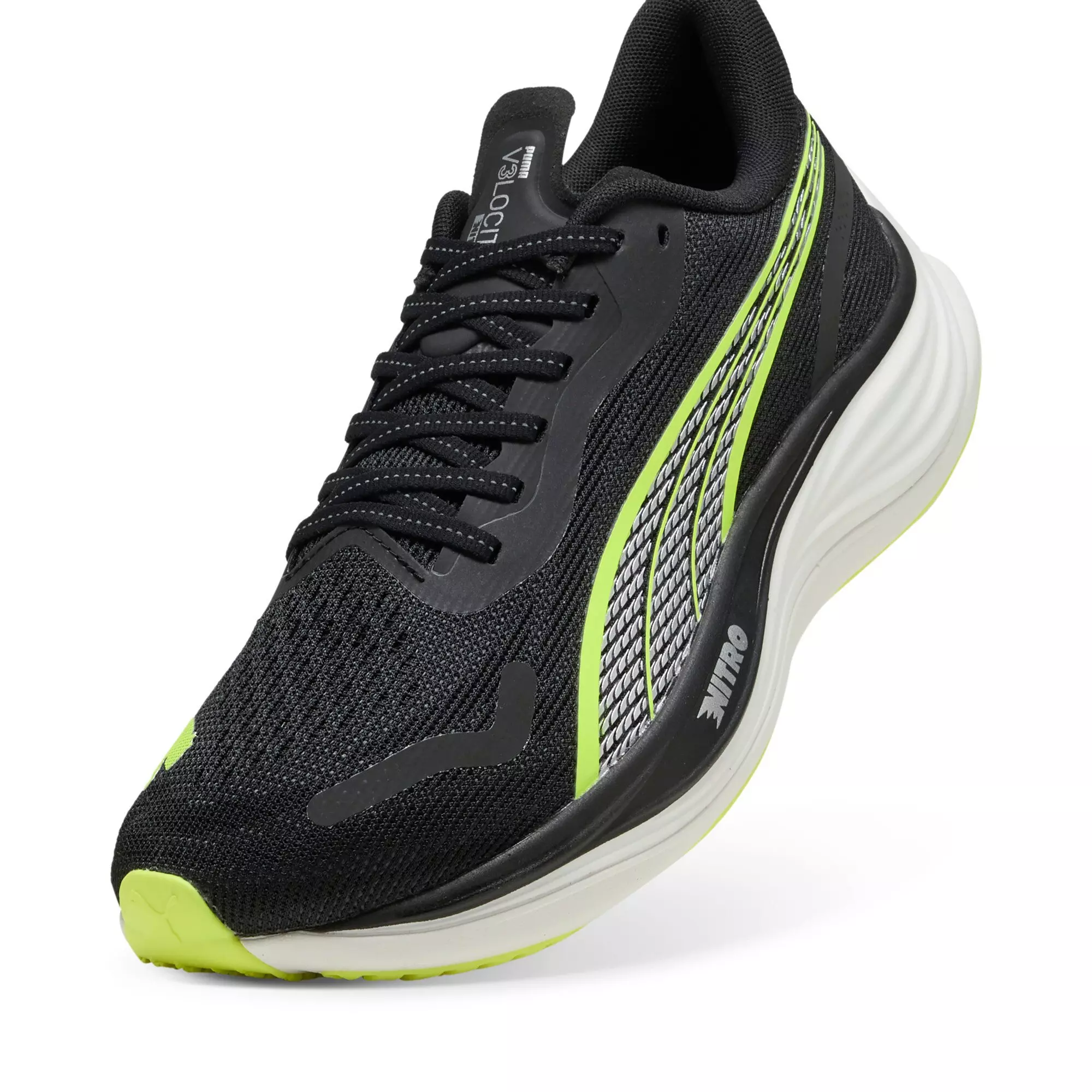 PUMA Velocity NITRO 3 "PUMA Black/Yellow Alert" Men's Running Shoe - BLACK/YELLOW