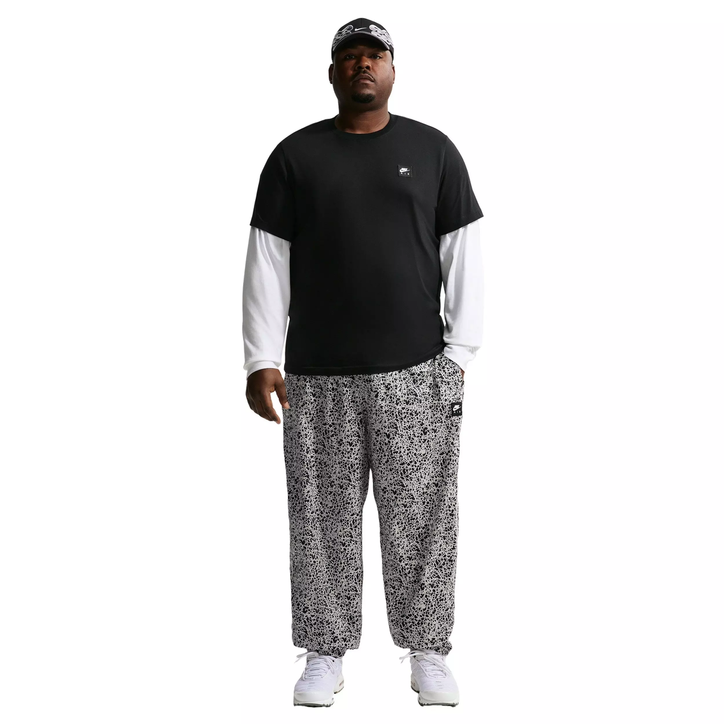 Nike Air Men's Woven AOP TL Pants - LT BONE/BLACK