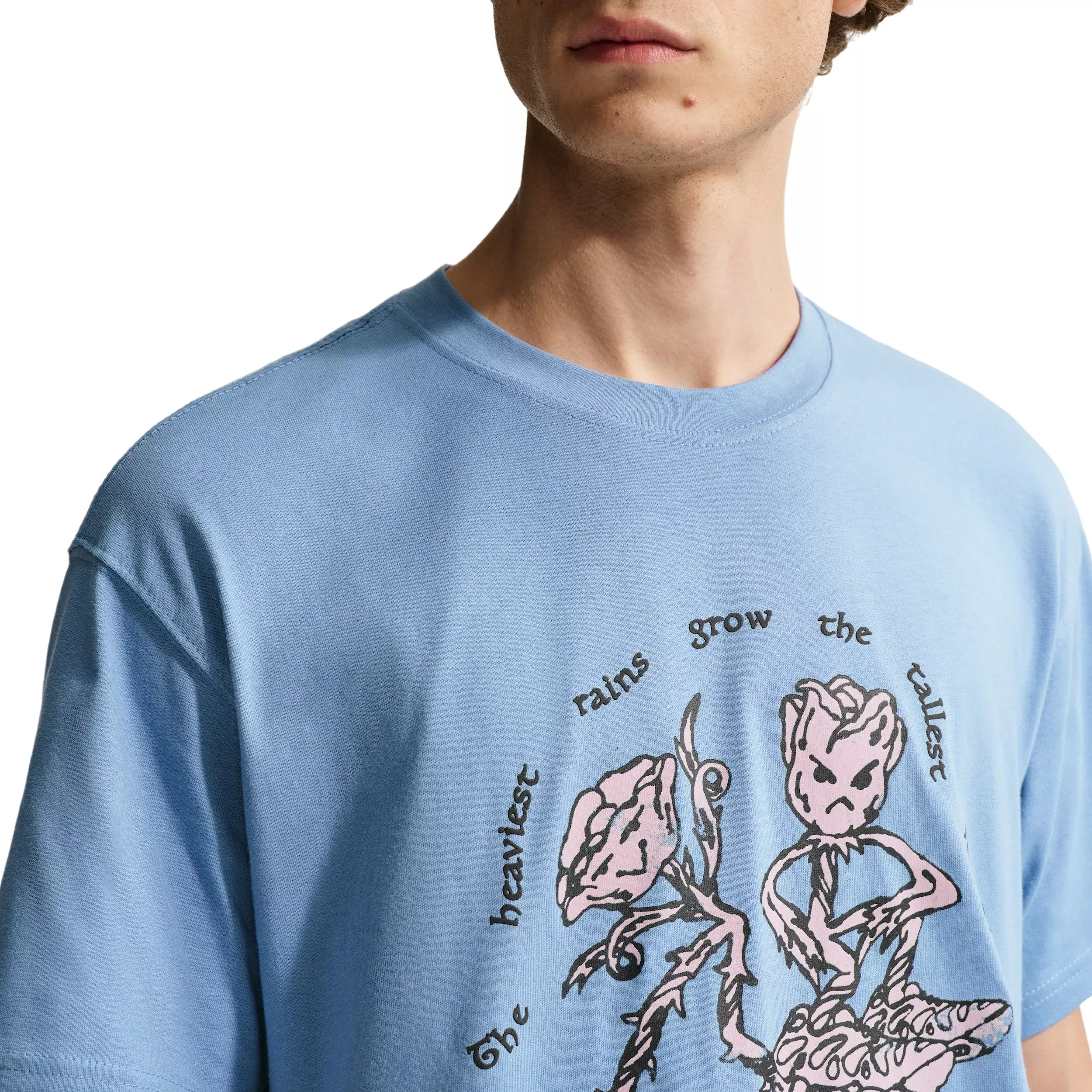 Nike Men's Sportswear LSE Tall Flowers T-Shirt - BLUE