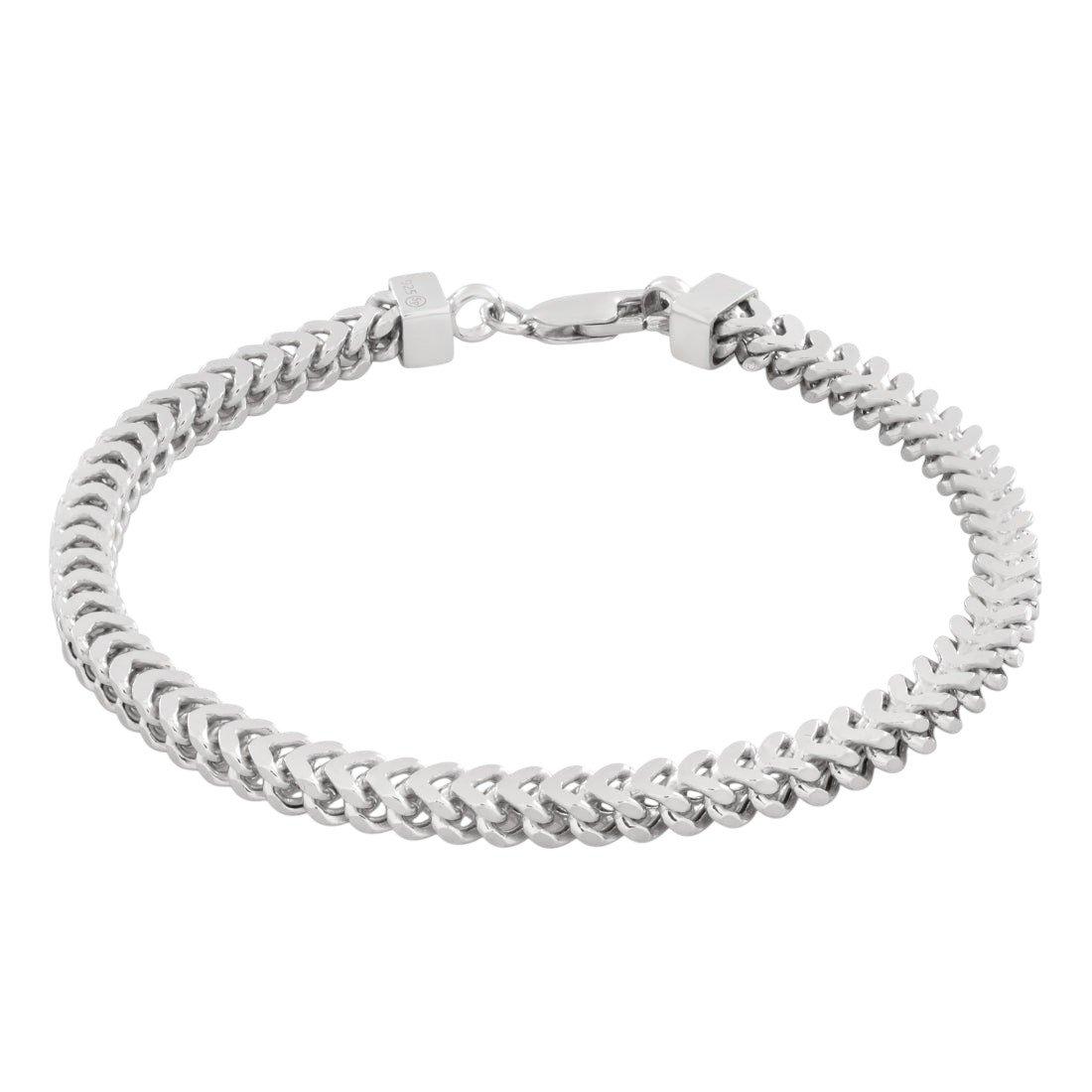 King Ice 5mm Franco Bracelet - White Gold - WHITE GOLD